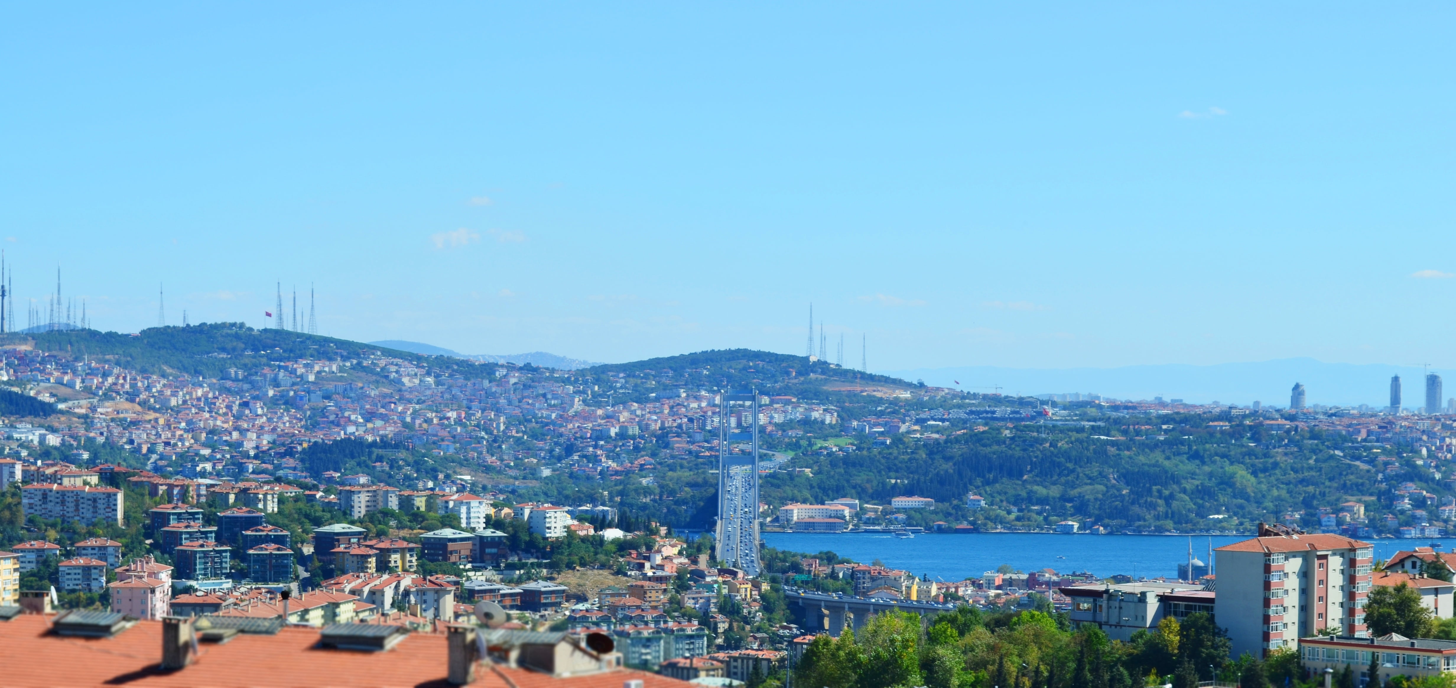 sky, bosphorus, harbor, built structure, no people, 4K, throat, water, city, travel, building, outdoors, travel destinations, office building exterior, HD Wallpaper