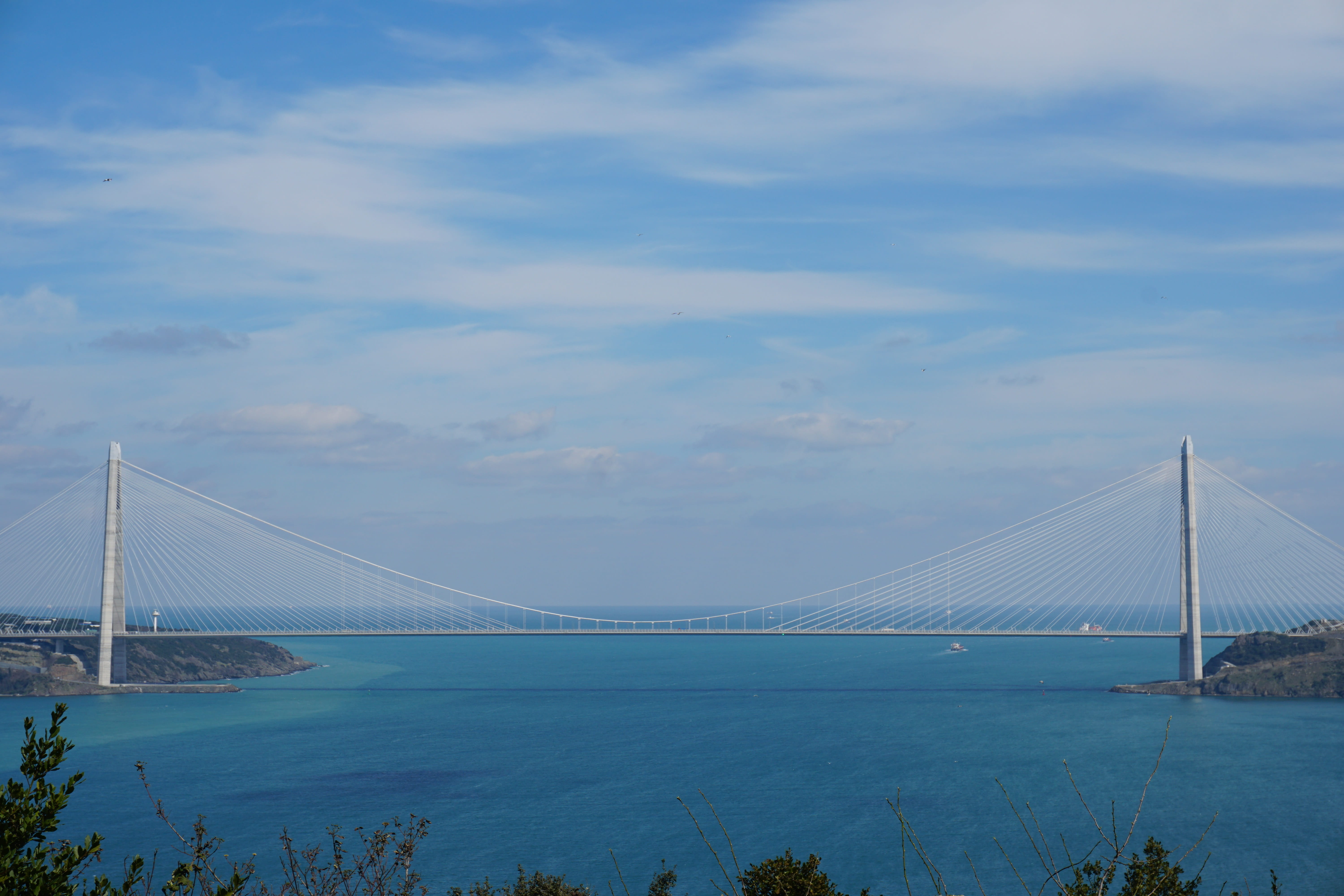 cloud - sky, architecture, blue, transportation, travel destinations, sea, beauty in nature, bridge, day, the strait of istanbul, bay, connection, engineering, HD Wallpaper
