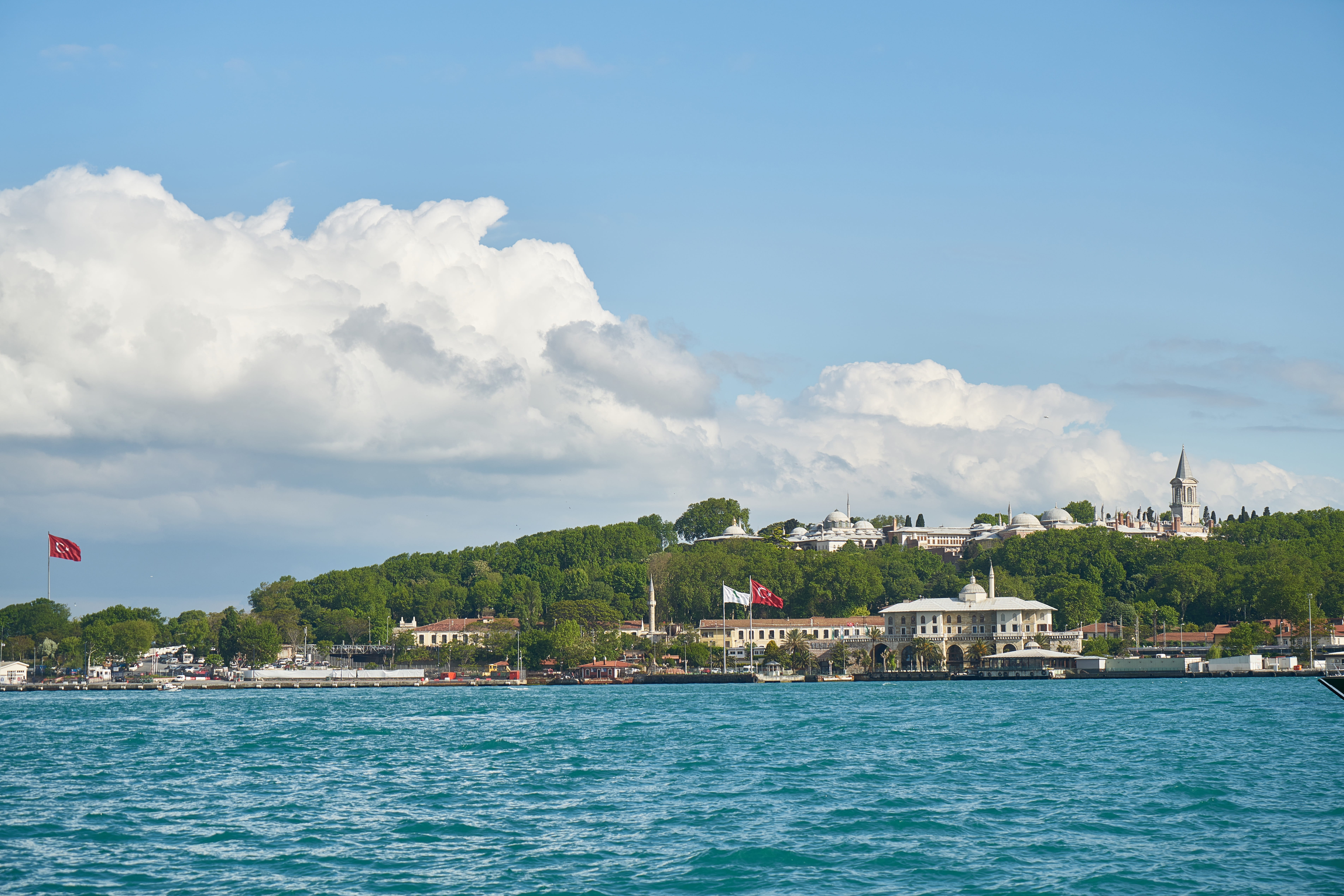 turkey, throat, landscape, building, mode of transportation, clouds, nautical vessel, cloud, marine, beauty in nature, sky, the strait of istanbul, blue, HD Wallpaper