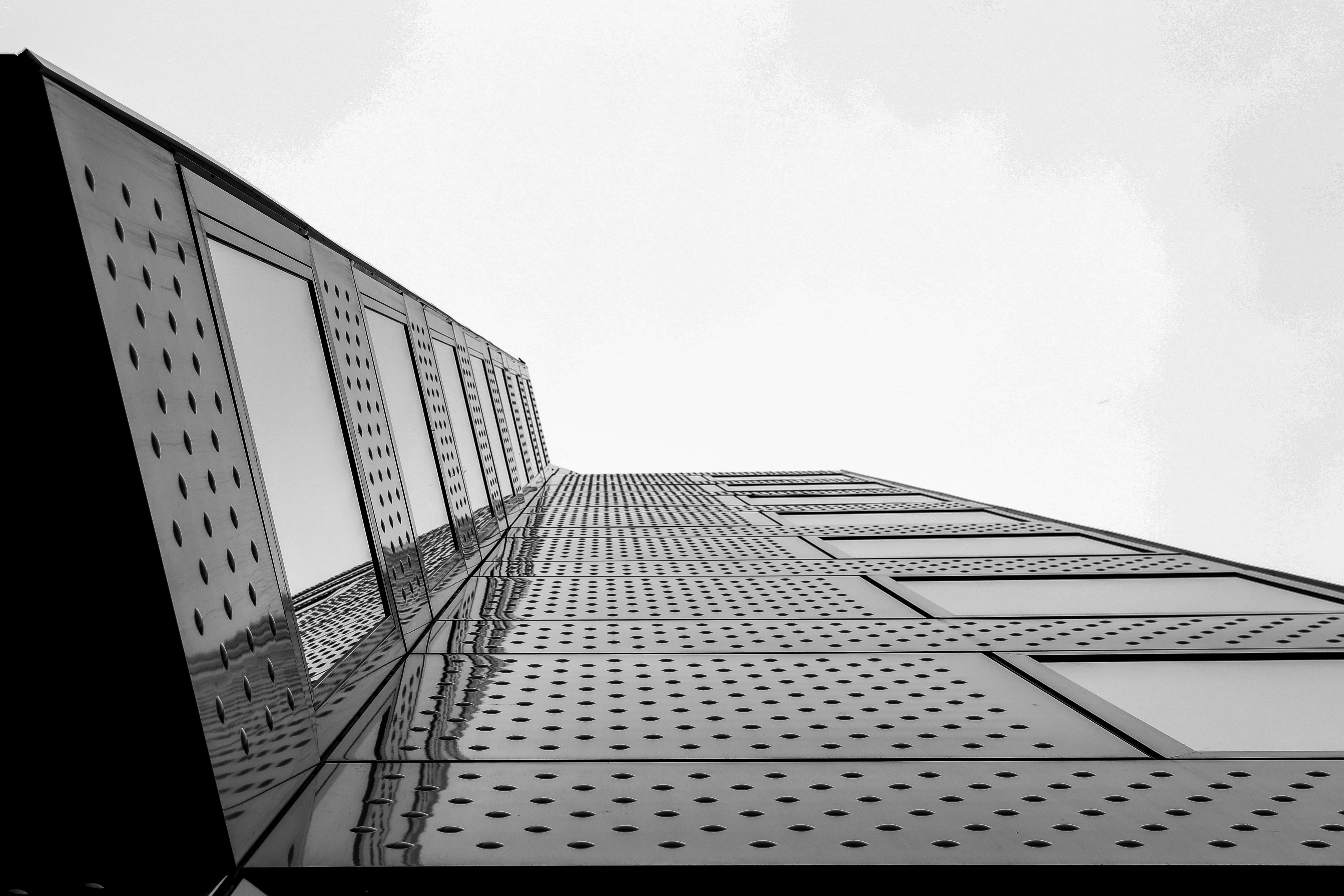 sky, city, pattern, no people, outdoors, low angle view, tall - high, rotterdam, nature, architecture, office, office building exterior, building, 5K, HD Wallpaper