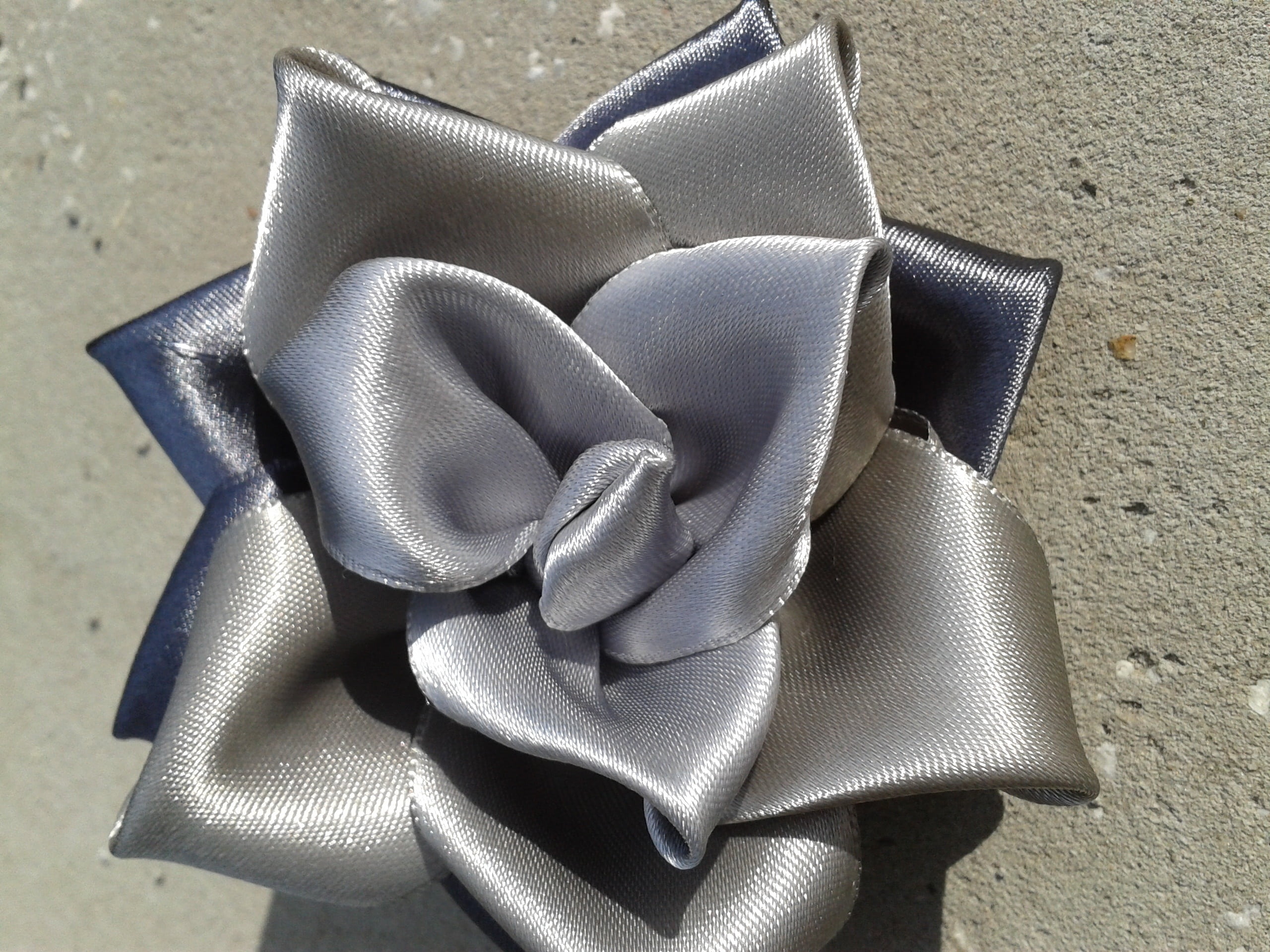 ribbon, day, flooring, high angle view, pair, pattern, rose, metal, sunlight, no people, compatibility, grey, directly above, 2K, kanzashi, silver, close-up, HD Wallpaper