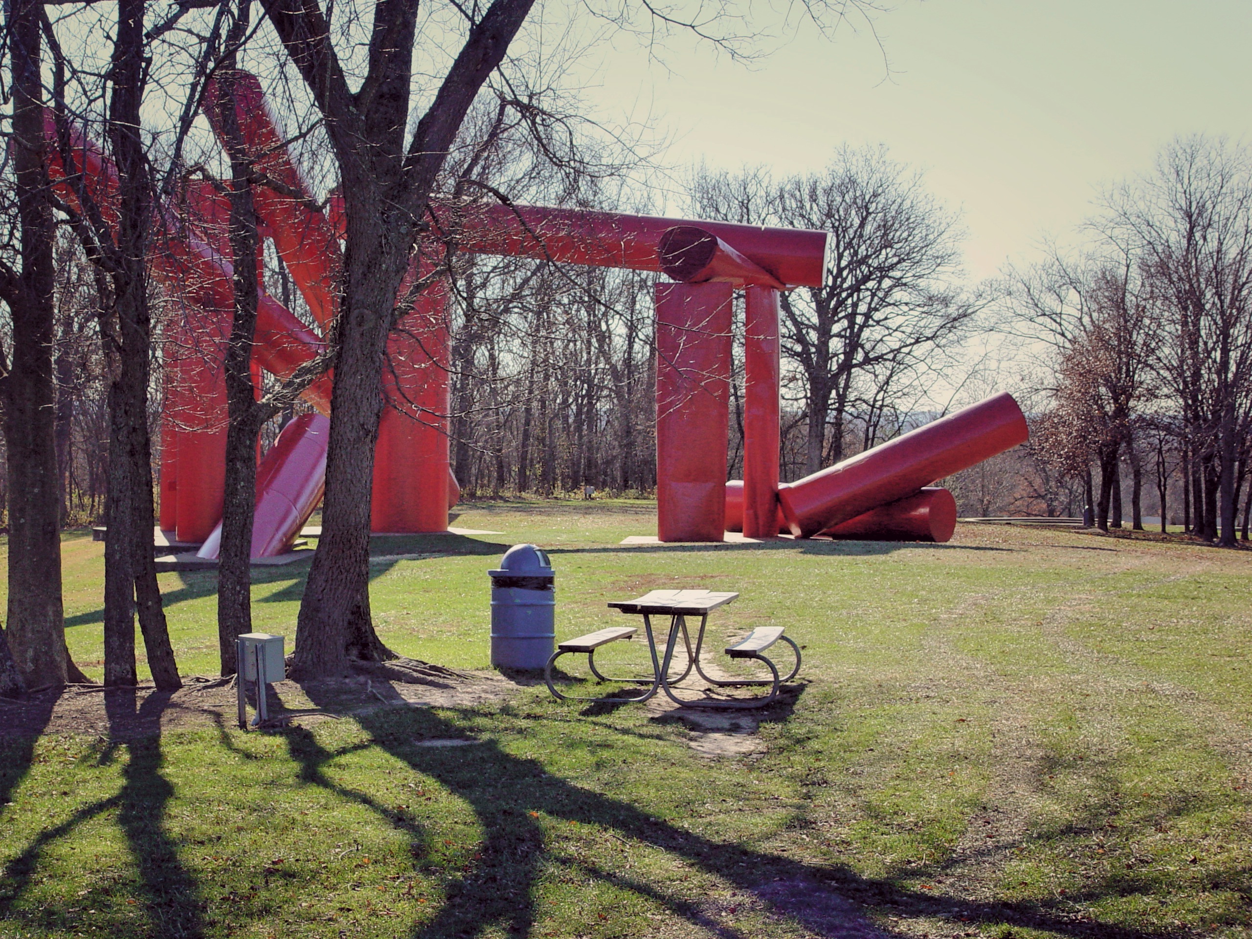 park - man made space, land, trees, playground, sunlight, art, 2K, park, field, no people, shadow, day, out doors, nature, outdoor play equipment, absence, HD Wallpaper