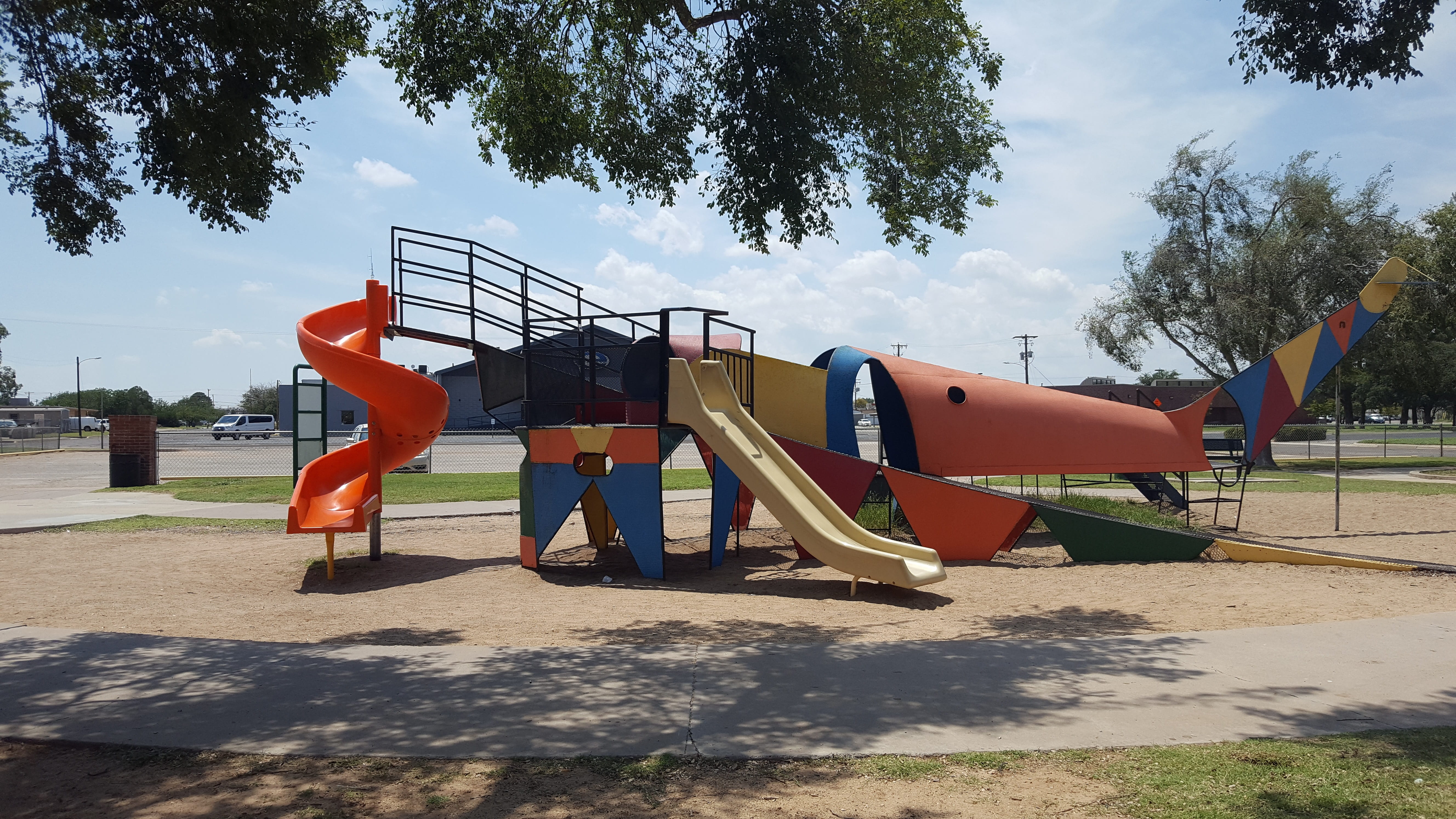 sky, outdoors, childhood, 5K, boys, park - man made space, slide, child, day, slide - play equipment, outdoor play equipment, sunlight, plant, nature, HD Wallpaper
