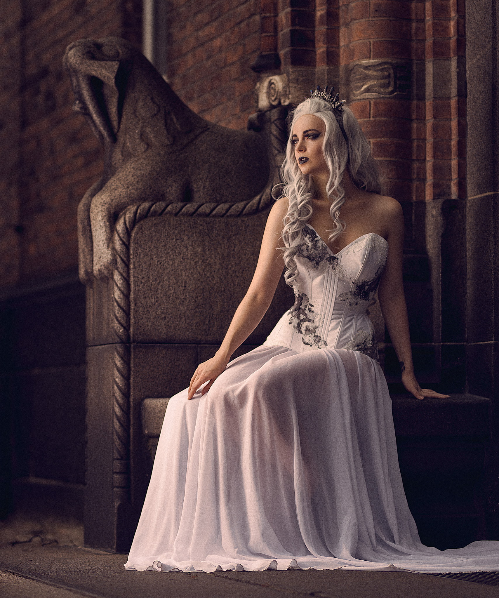 fantasy girl, model, women, white dress, dress, Tonny Jørgensen, 1080P, 500px, Phone HD Wallpaper
