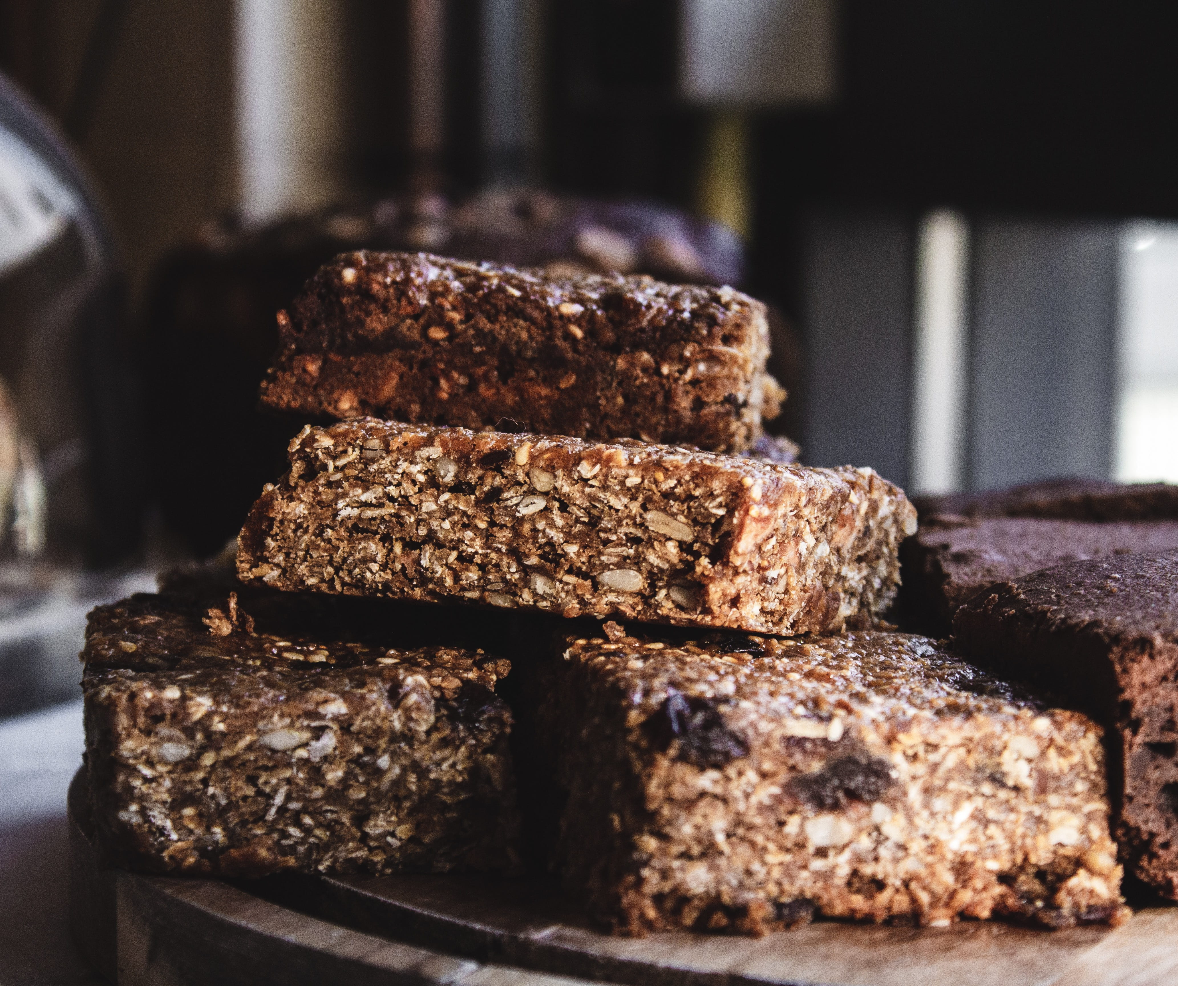 brown, close-up, snack, 4K, dessert, no people, food and drink, ready-to-eat, sweet food, food, stack, temptation, table, cake, baked, unhealthy eating, HD Wallpaper