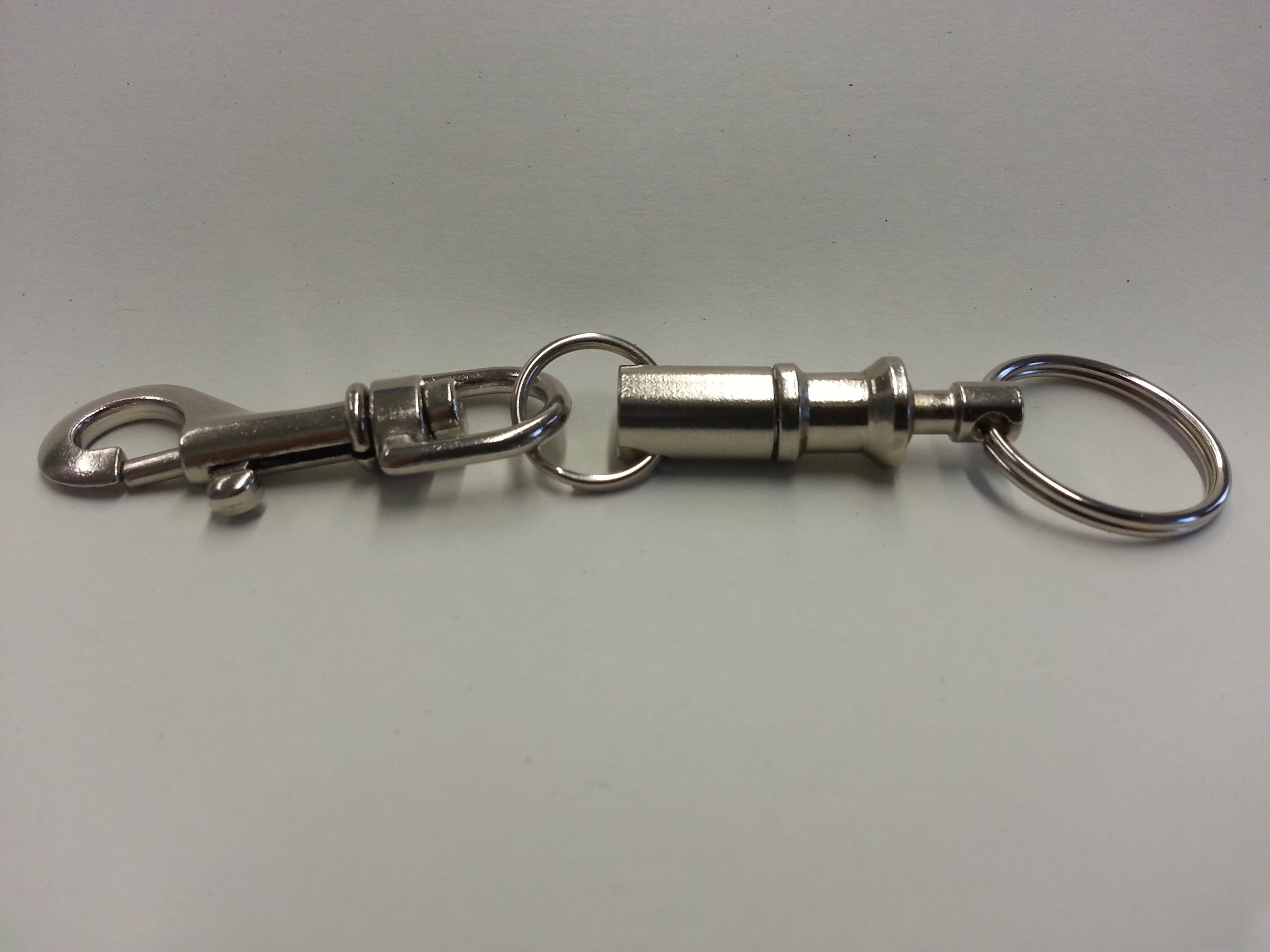 Hook, silver - metal, fix, clip, Metal, still life, Keychain, high angle view, iron, steel, table, no people, silver colored, chain, 2K, studio shot, connection, HD Wallpaper