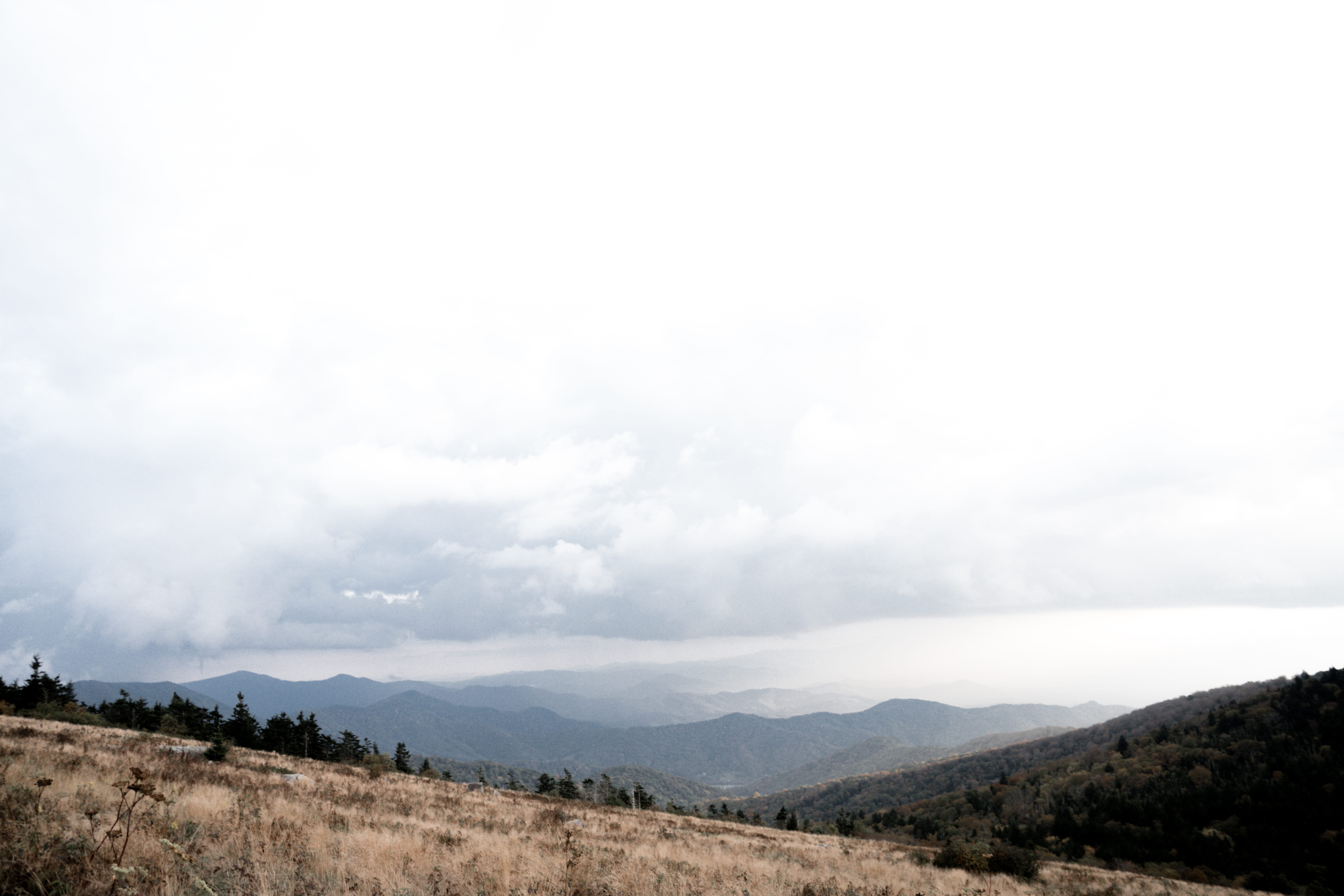 no people, cloudy, hiking, tennessee, scenics - nature, tranquil scene, nature, tranquility, blue ridge, carvers gap, sky, bakersville, non-urban scene, HD Wallpaper