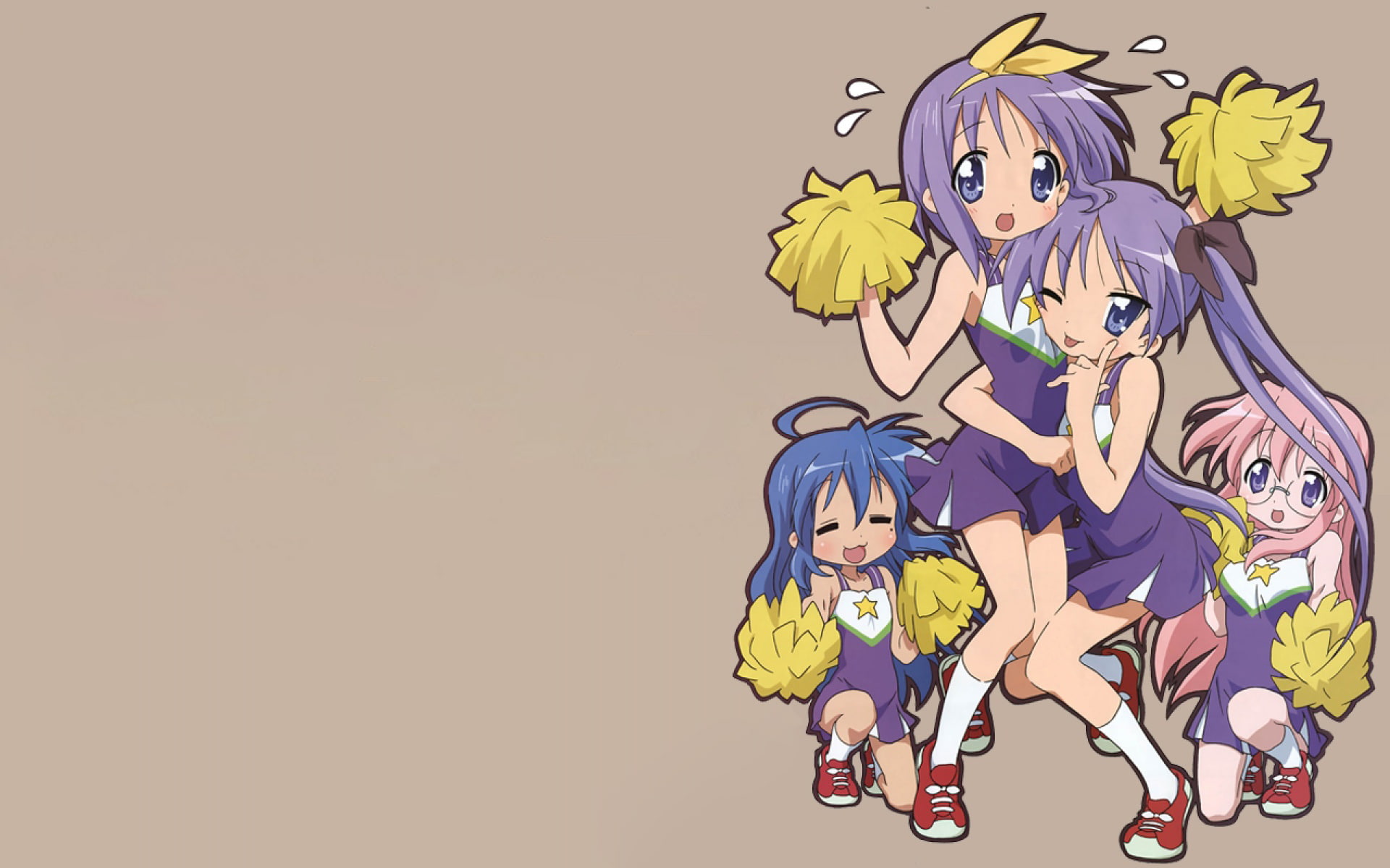 takara, kagami, background, konata, star, 1080P, miyuki, simple, hiiragi, lucky, tsukasa, izumi, cheerleaders, HD Wallpaper