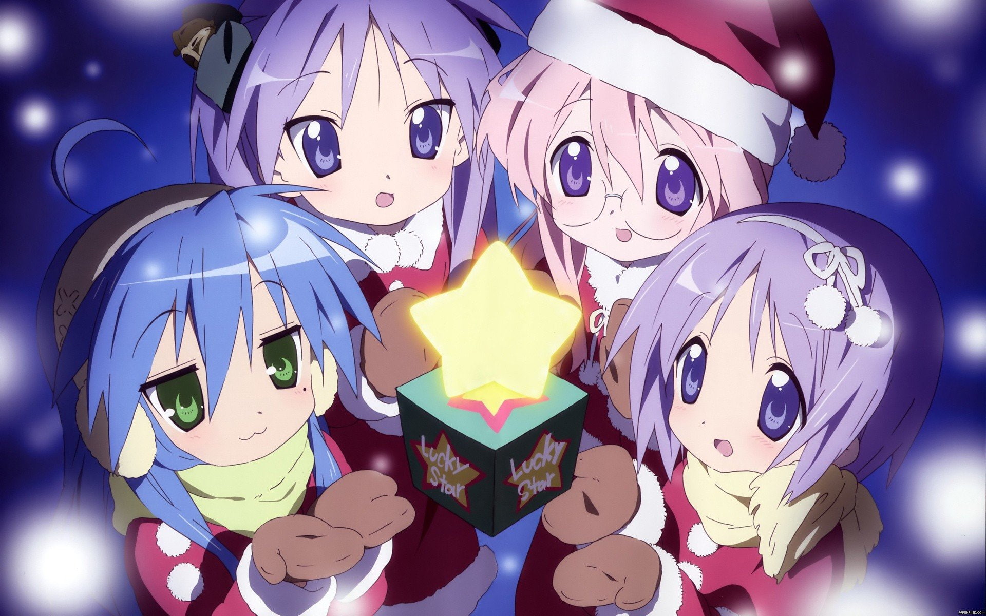 green, konata, eyes, hiiragi, anime, 1080P, takara, izumi, tsukasa, miyuki, lucky, kagami, star, HD Wallpaper