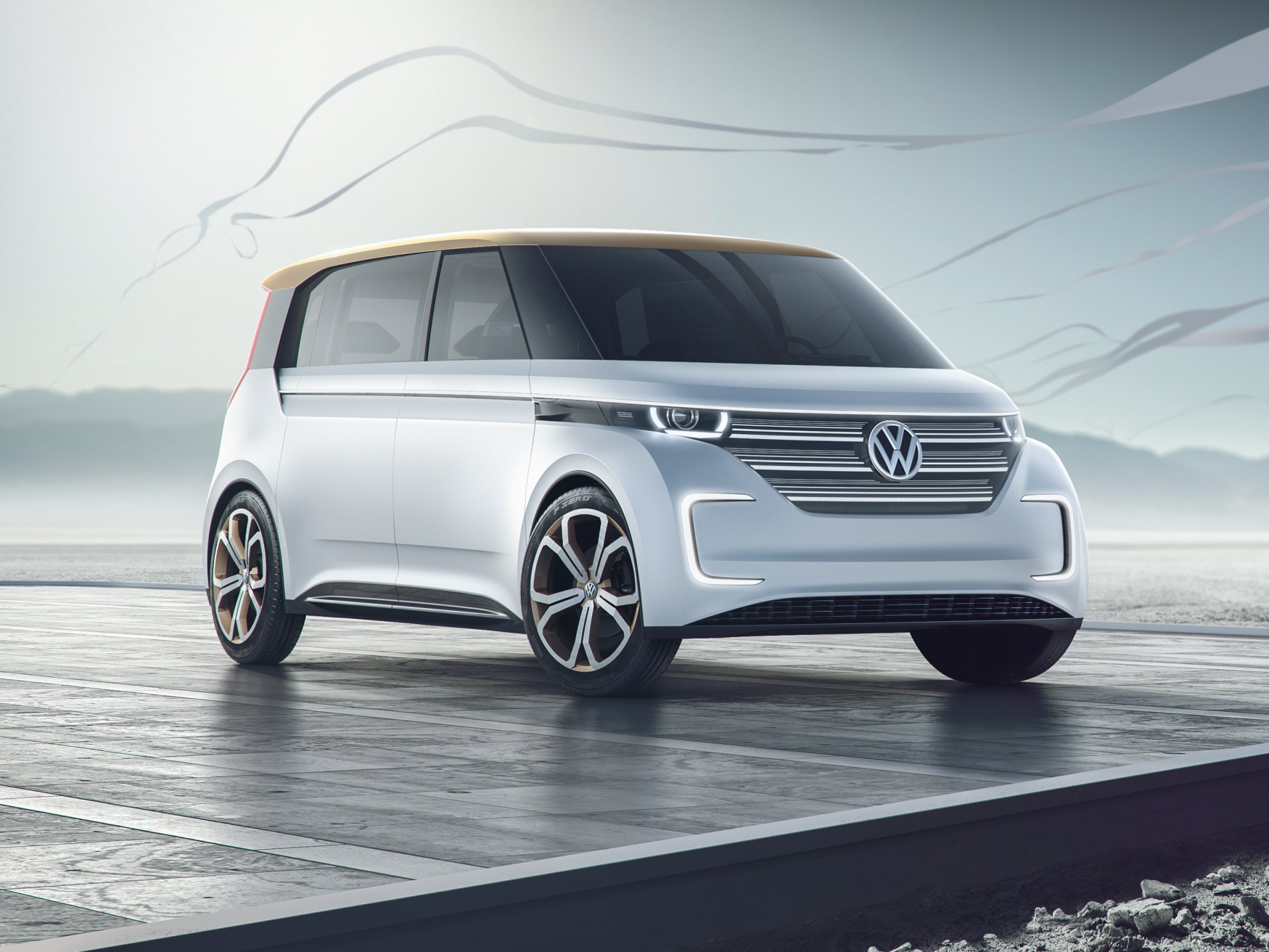 Volkswagen, gray, Electric Car, Concept Cars, Volkswagen BUDD-e, vehicle, 1080P, HD, HD Wallpaper