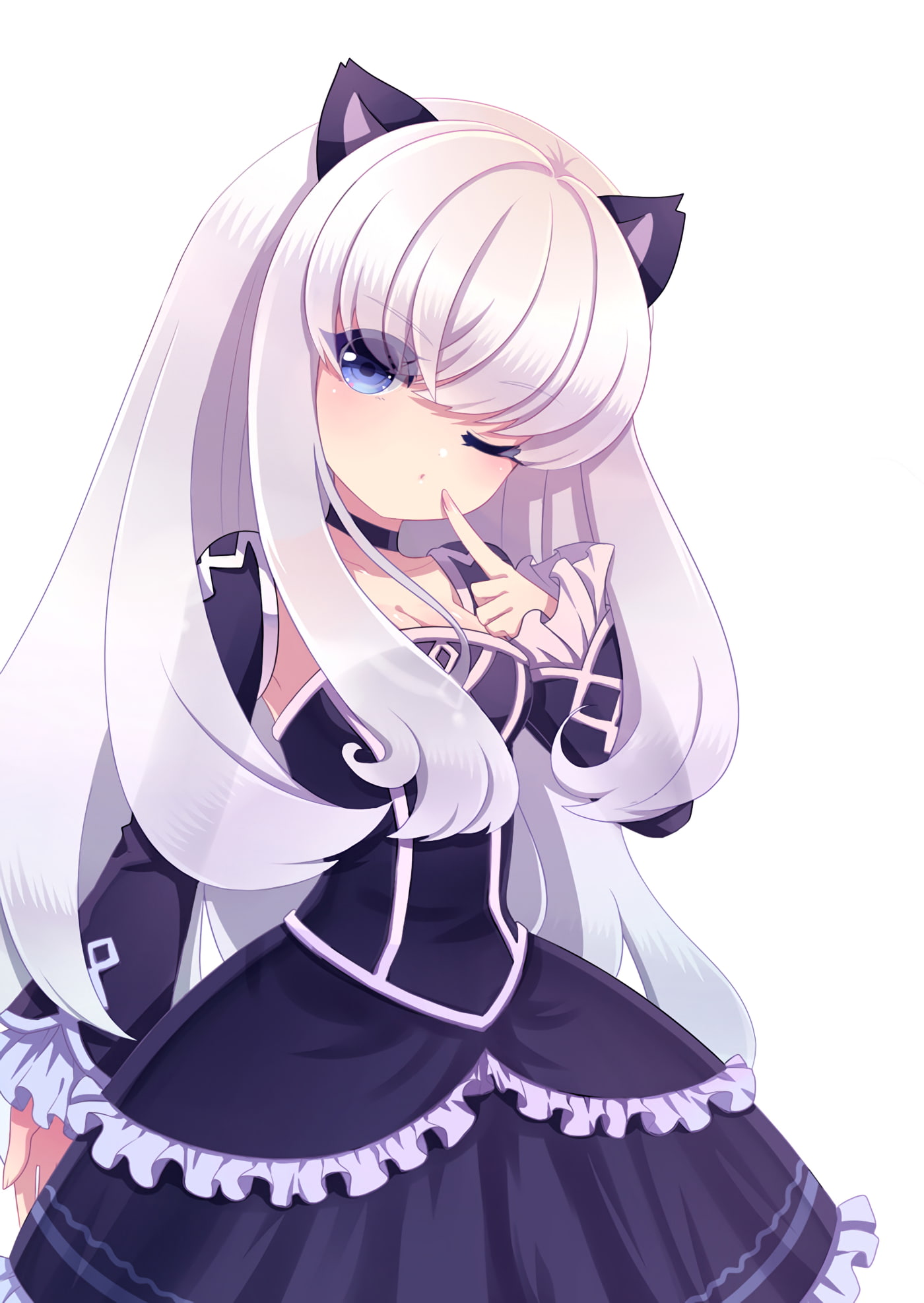 beauty, studio shot, no people, 1080P, choice, anime, human representation, clothing, technology, animal ears, cut out, art and craft, white background, Phone HD Wallpaper