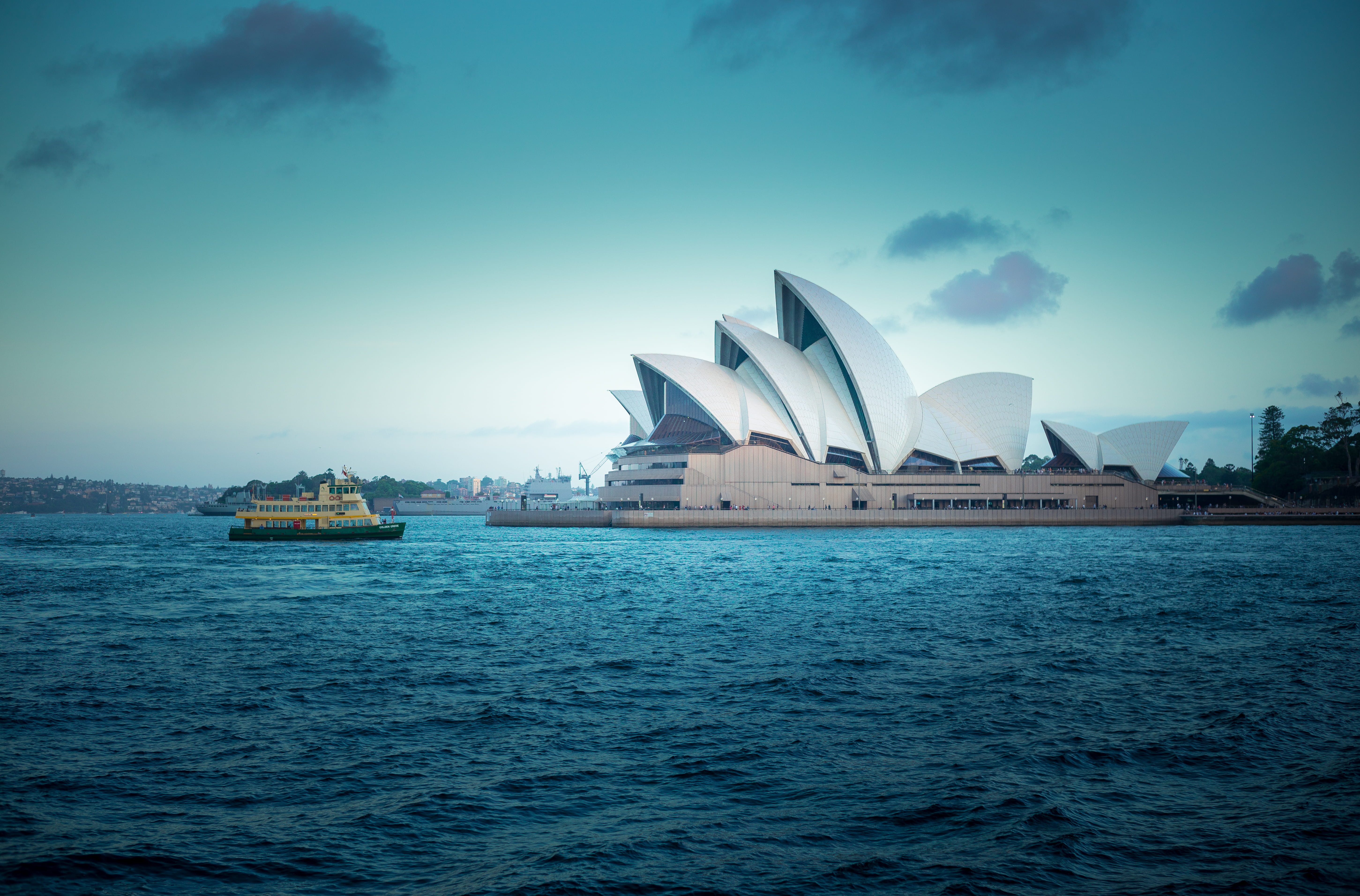 near, building, nature, day, opera house, bay, sydney, australia, house, town, waterfront, outdoors, nautical vessel, mode of transportation, HD Wallpaper