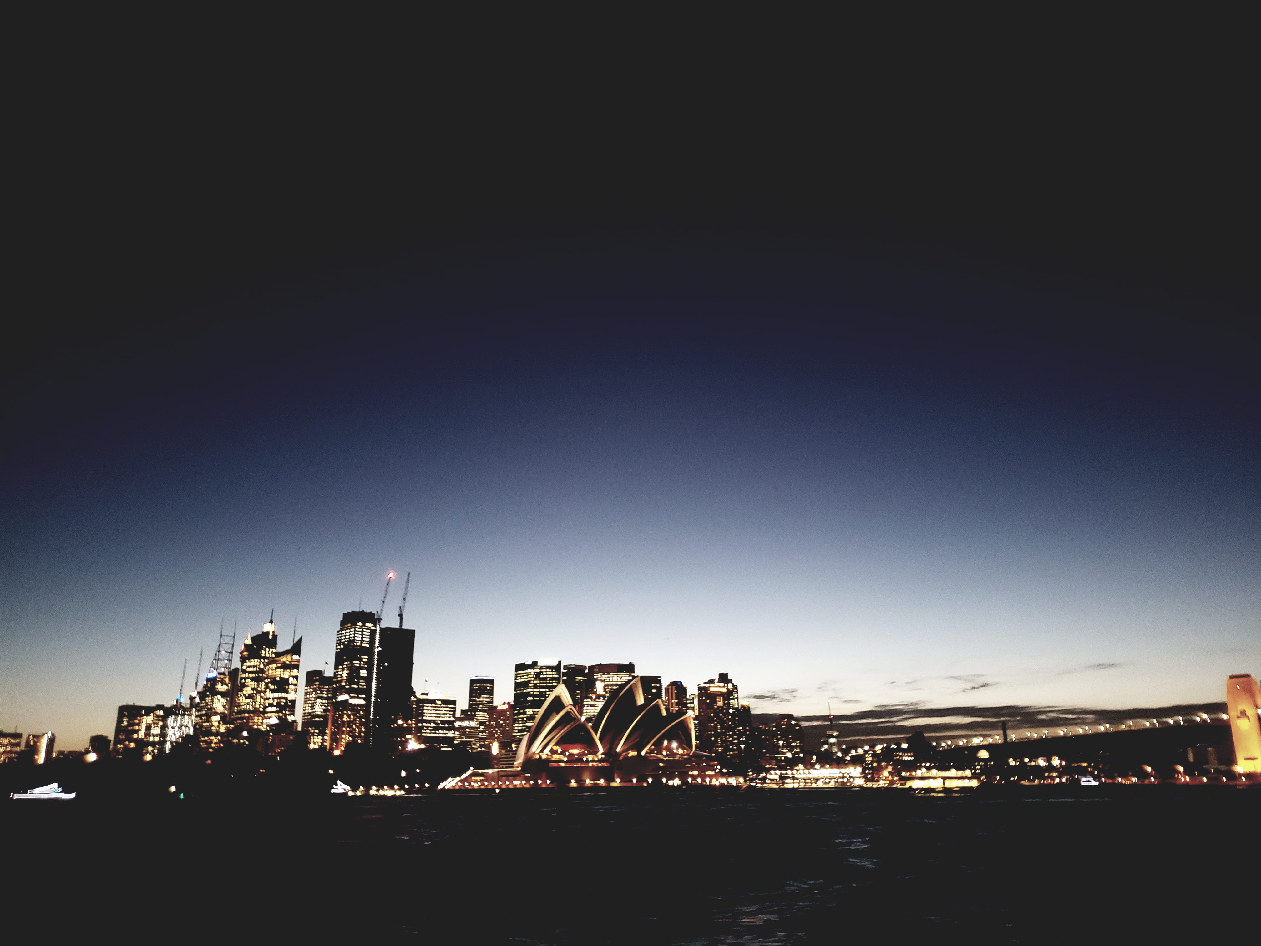 no people, evening, house, sydney, waterfront, office building exterior, sky, crane - construction machinery, built structure, urban, illuminated, opera house, HD Wallpaper