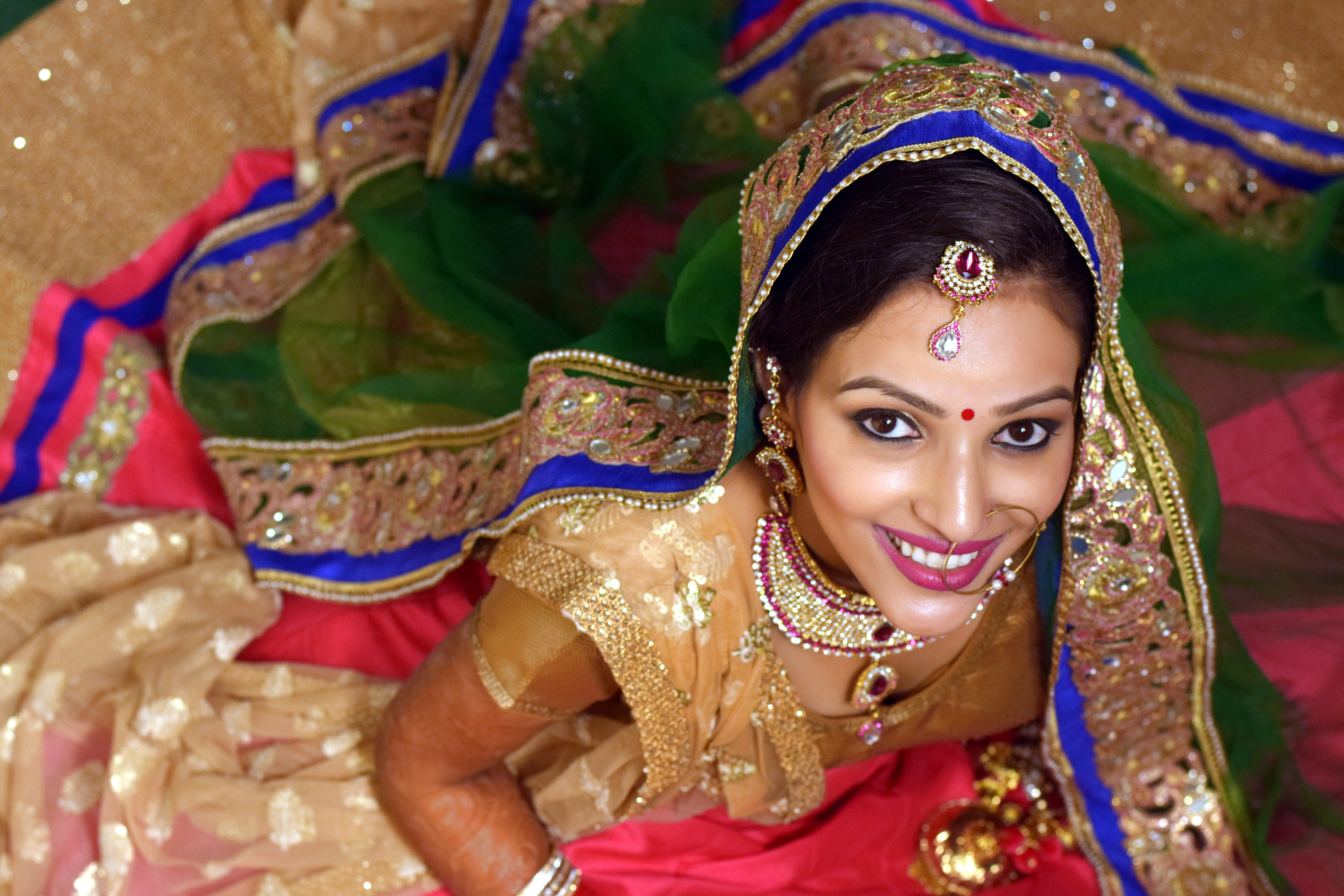 traditional clothing, make-up, dancing, one person, celebration, indian, 5K, young adult, photography, bride, groom, women, costume, portrait, happiness, HD Wallpaper