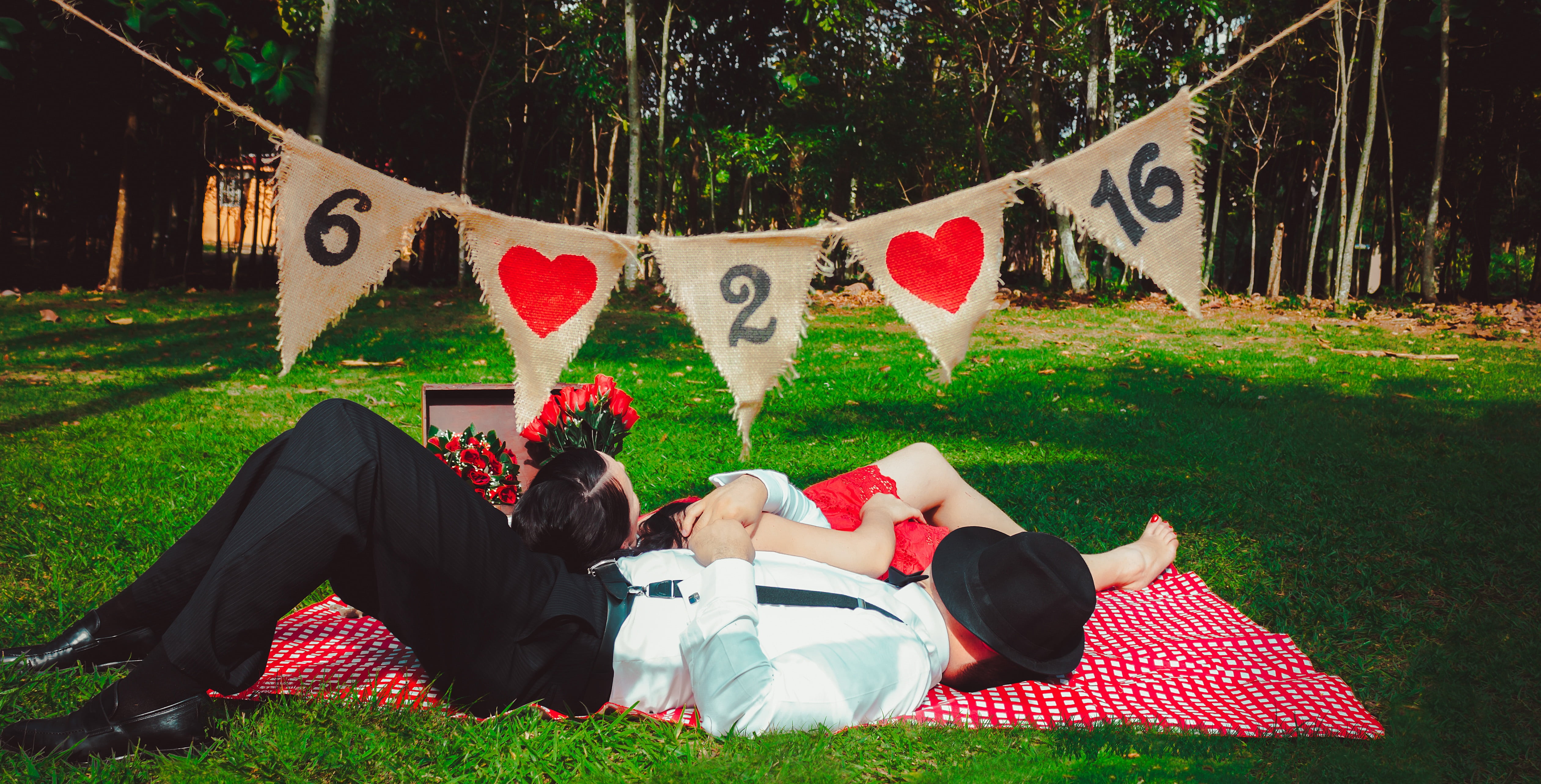 grass, sky, church, ceremony, kiss, love, event, emgombe, marriage, plant, smile, embracing each other, relaxation, soledad, emotion, couple in love, landscape, HD Wallpaper