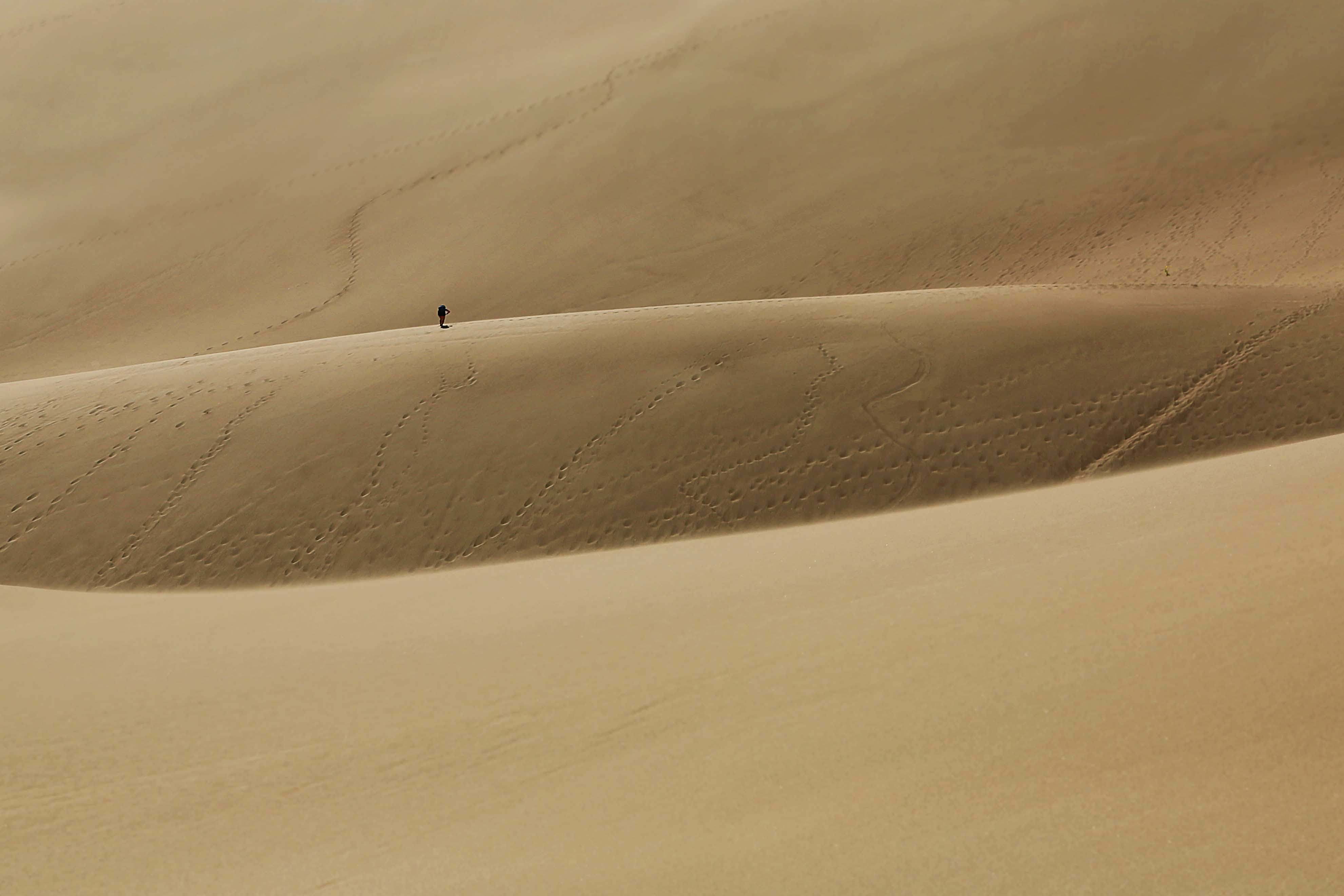 day, summer, distance, 4K, united states, landscape, tranquil scene, tranquility, sand, desert, walk, isolate, travel, outdoors, climate, people, size, HD Wallpaper