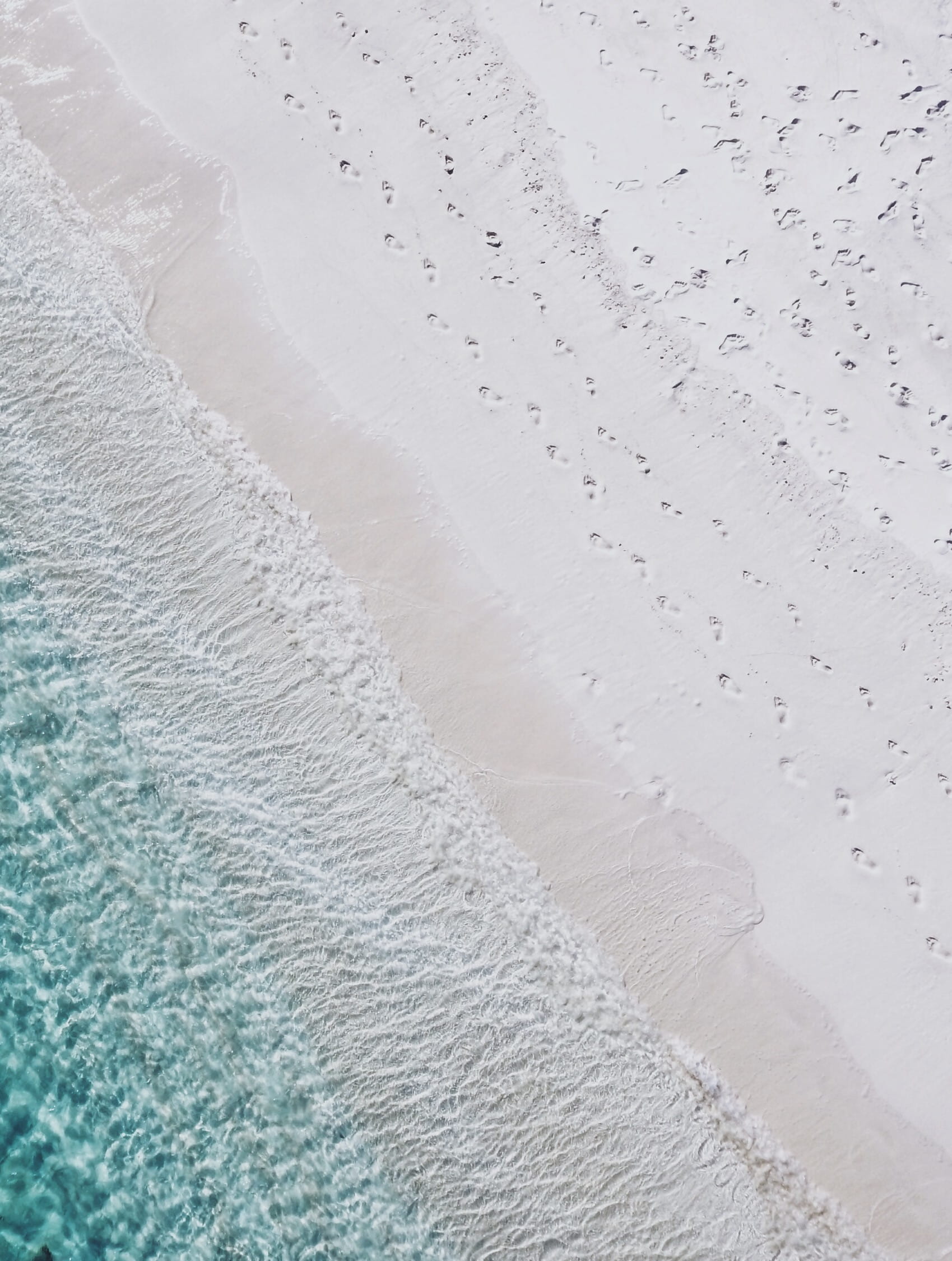 cold - Temperature, photography, coastal, seashore, Footsteps, tranquil scene, land, abstract, coast, full frame, nature, winter, green, tranquility, drone view, Phone HD Wallpaper