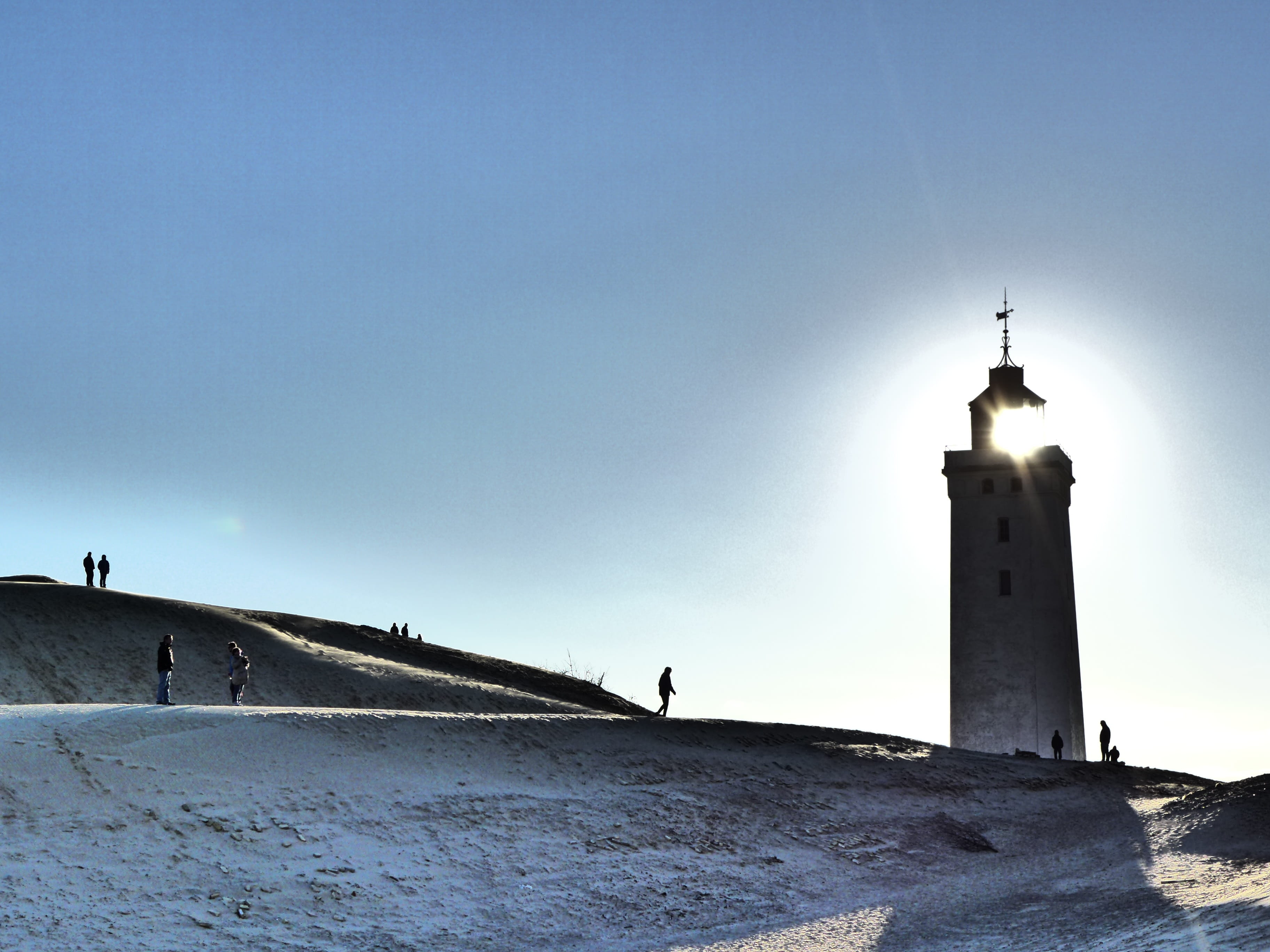 travel, sunlight, Lønstrup, architecture, outdoors, Light, tower, nature, navigation, nautical, signal, scandinavia, dune, travel destinations, clear sky, HD Wallpaper