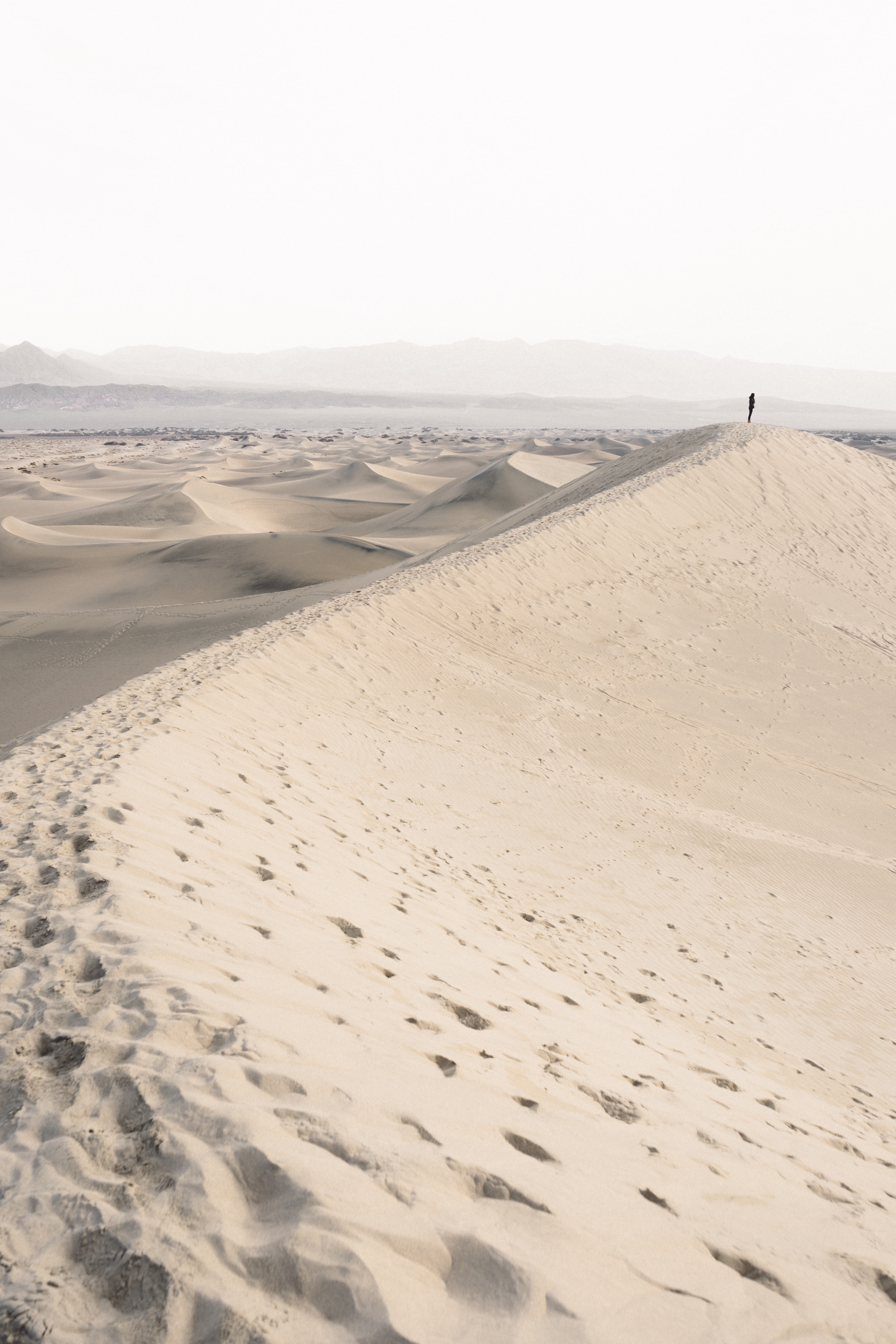 water, land, tranquil scene, adventure, scenics - nature, beach, outdoors, man, clear sky, sky, nature, sand dune, environment, 5K, no people, tranquility, Phone HD Wallpaper