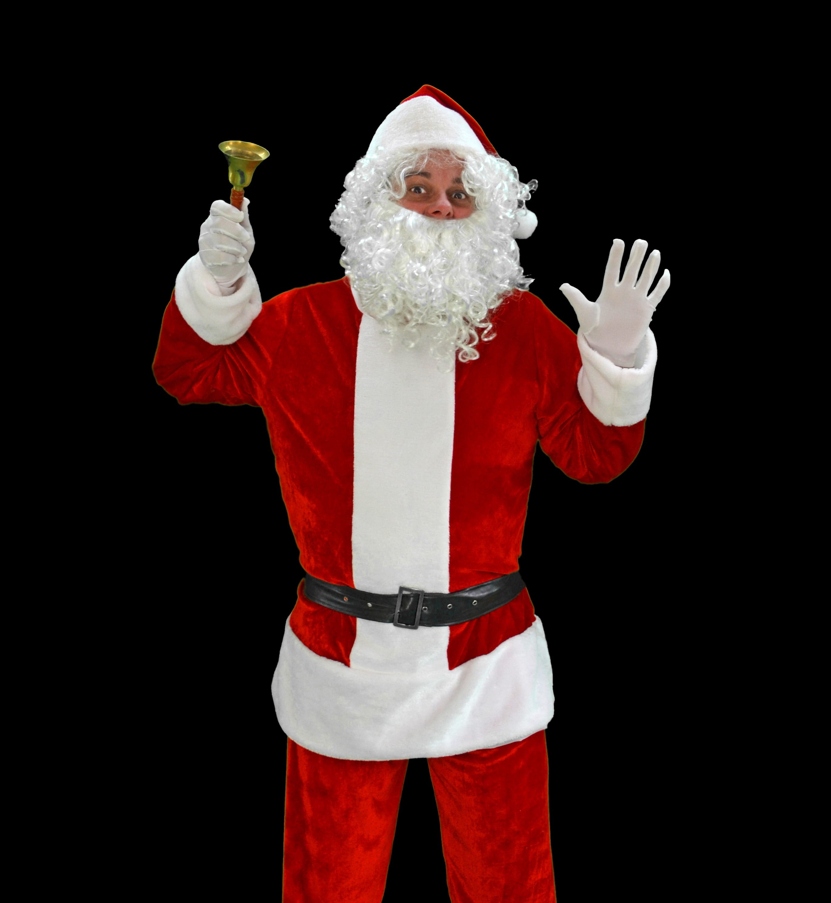 clothing, bimmeln, bell, advent, christmas eve, feast of love, christmas, man, front view, one person, costume, claus, christmas time, black background, Phone HD Wallpaper