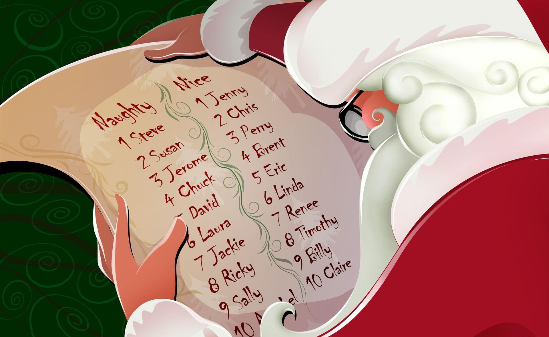claus, santa, christmas, holiday, santa claus, list, 1080P, HD Wallpaper