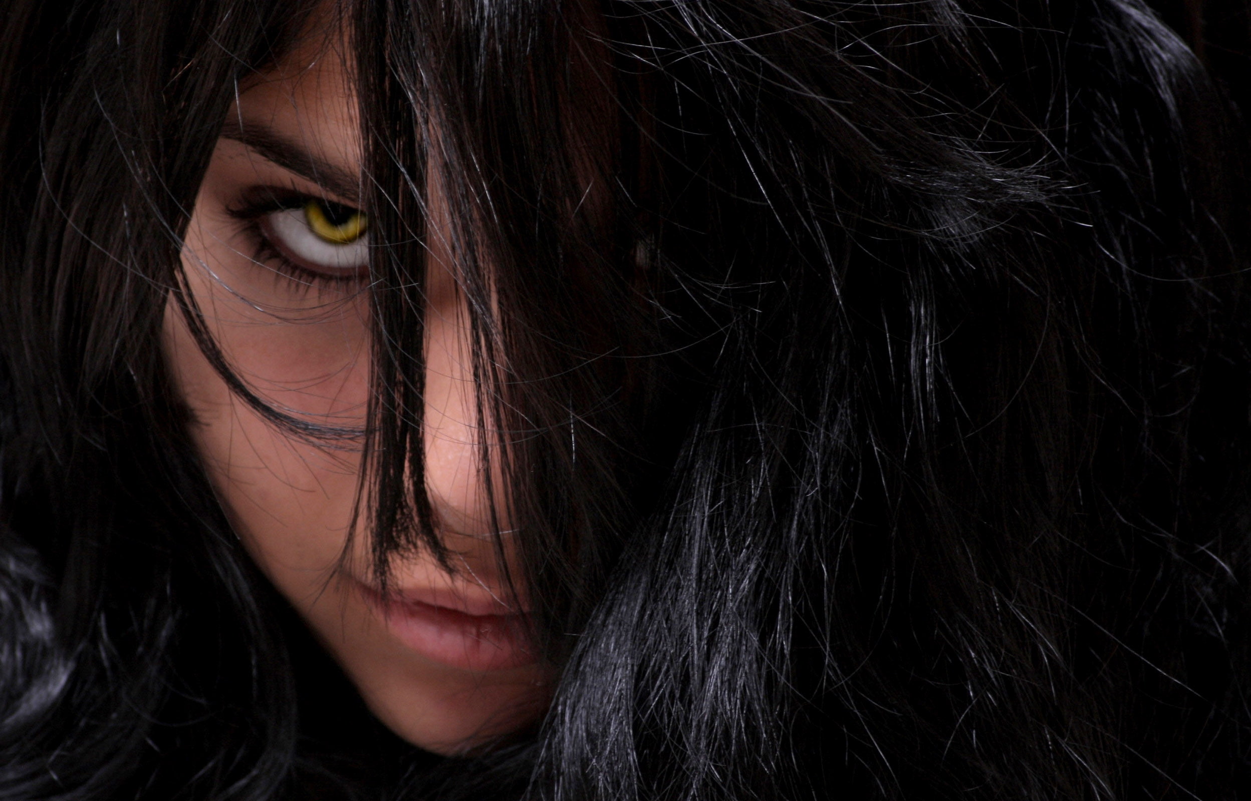 long, 1080P, portraits, women, x, closeup, people, hd, faces, art, photomanipulations, hair, brunettes, eyes, HD Wallpaper
