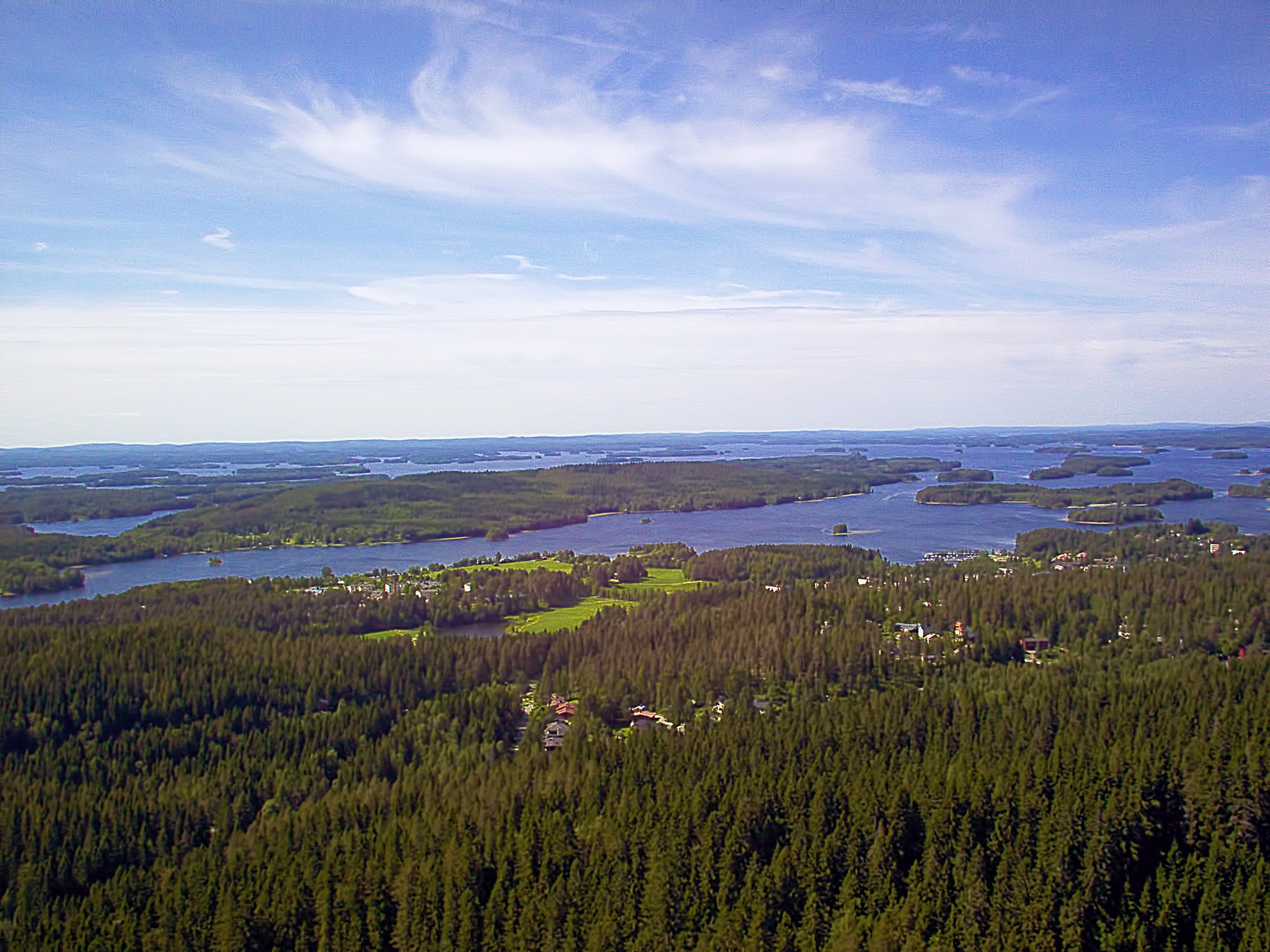 beauty in nature, scenics - nature, environment, sky, nature, coniferous tree, puijo, lake, horizon, finnish, growth, land, kuopio, clouds, no people, tranquility, HD Wallpaper