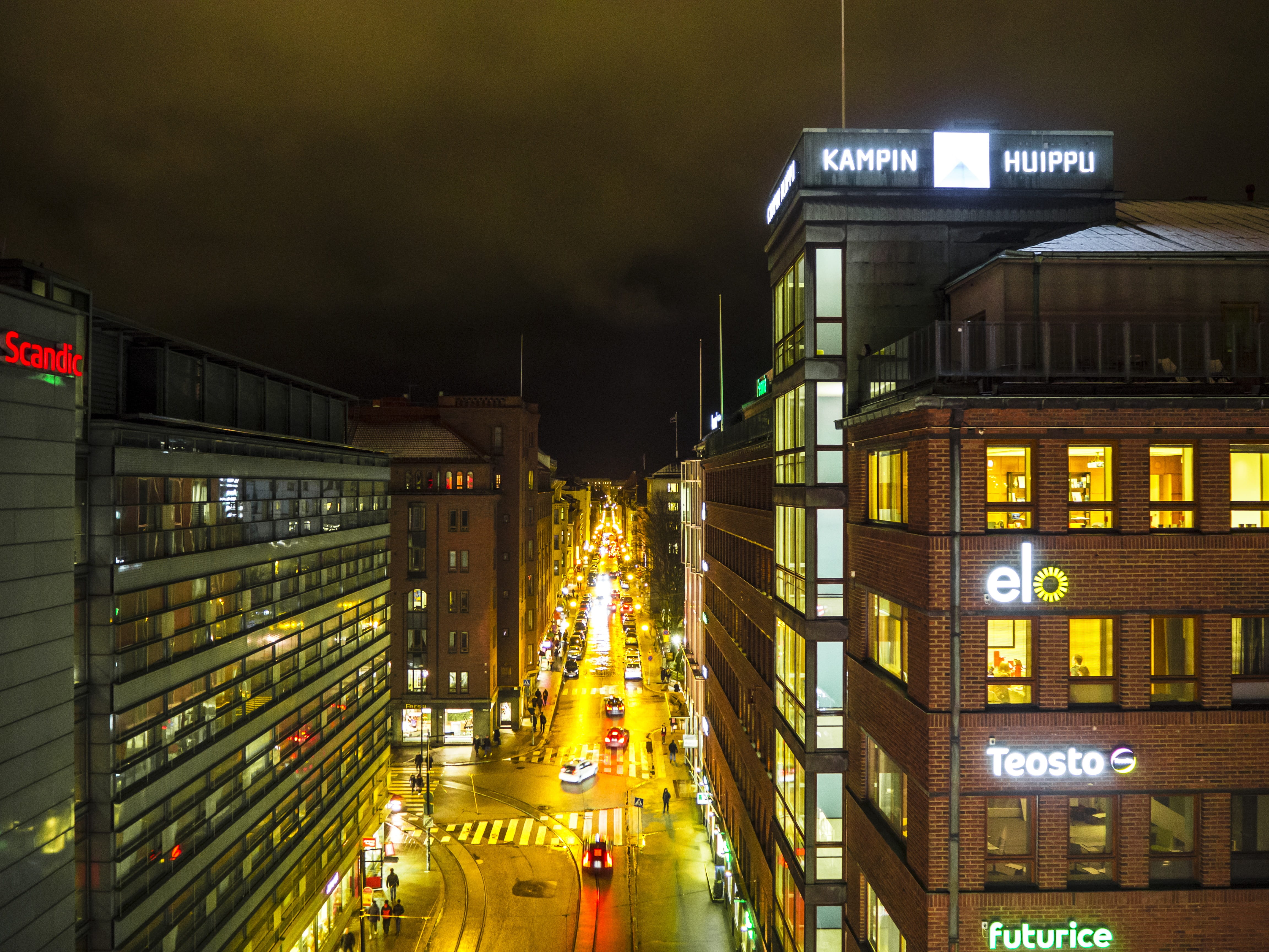 outdoors, scandinavia, communication, night, signs, office building exterior, finnish, 4K, annankatu, finland, winter, capital, nature, no people, illuminated, HD Wallpaper