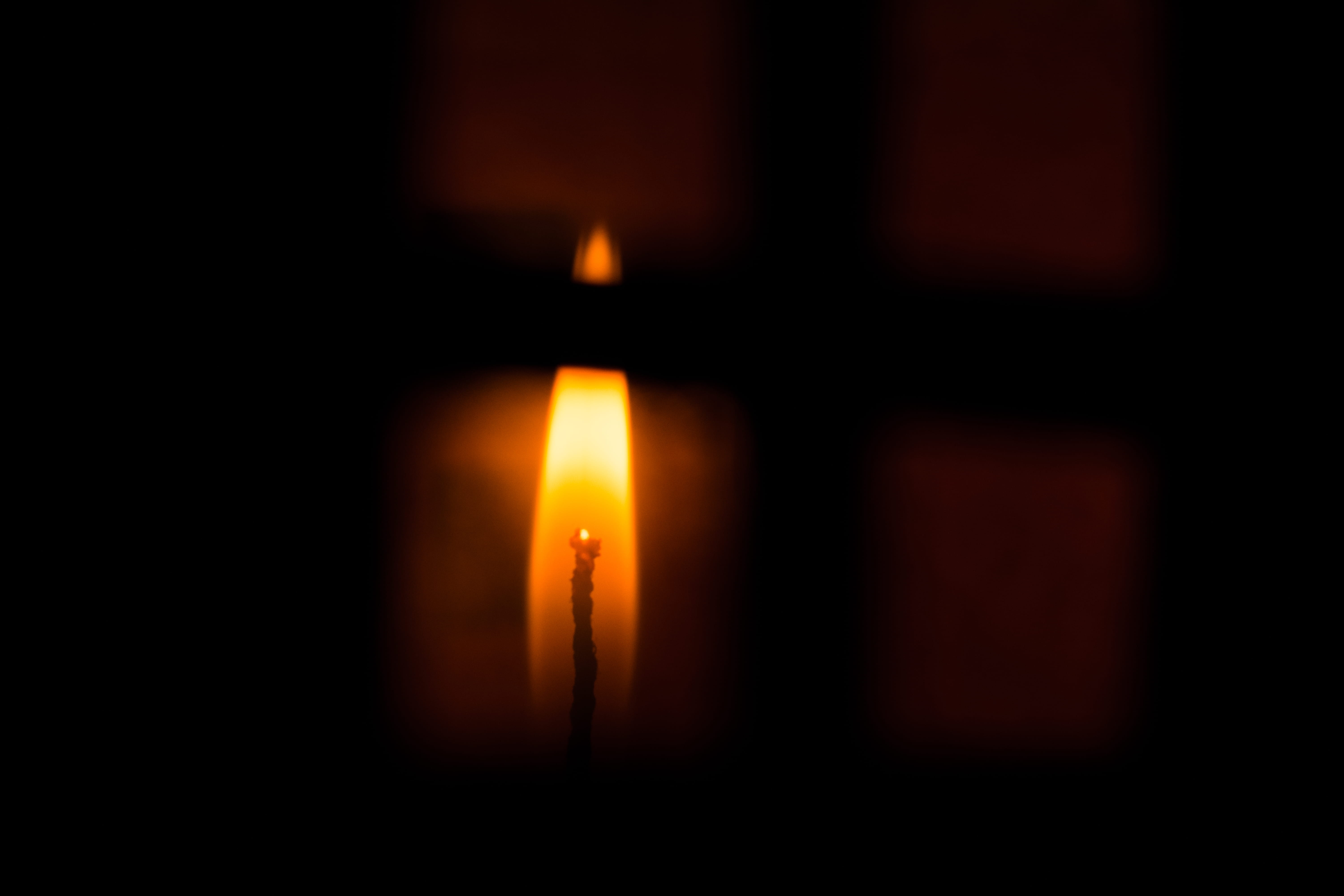 selective focus, illuminated, alejandro echavarria, nature, black background, flame, heat - temperature, religion, candle, indoors, studio shot, no people, HD Wallpaper