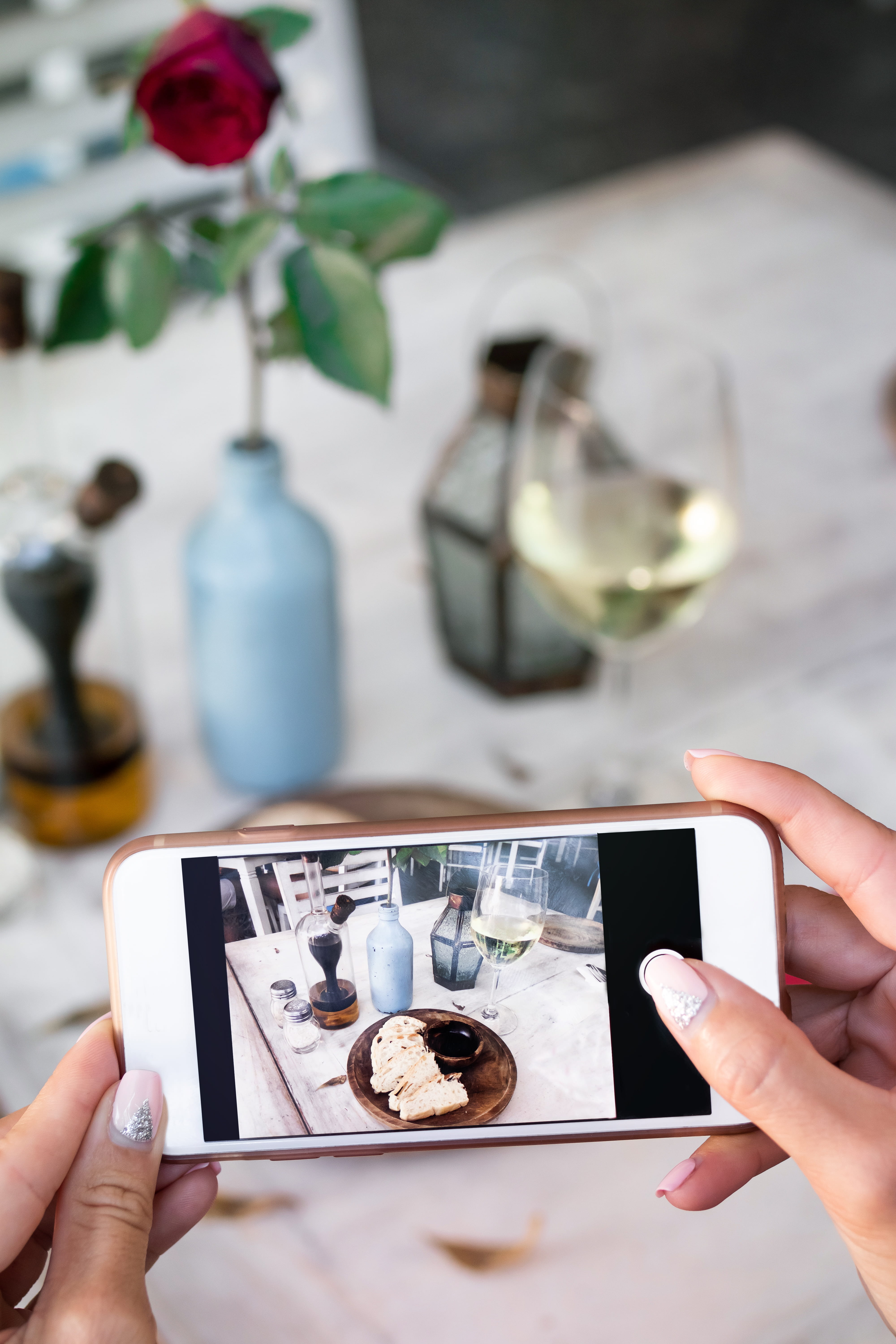 photography themes, dining, cellphone, delicious, device, human hand, communication, background, healthy, technology, glass, rose, indoors, mobile, taking photo, Phone HD Wallpaper
