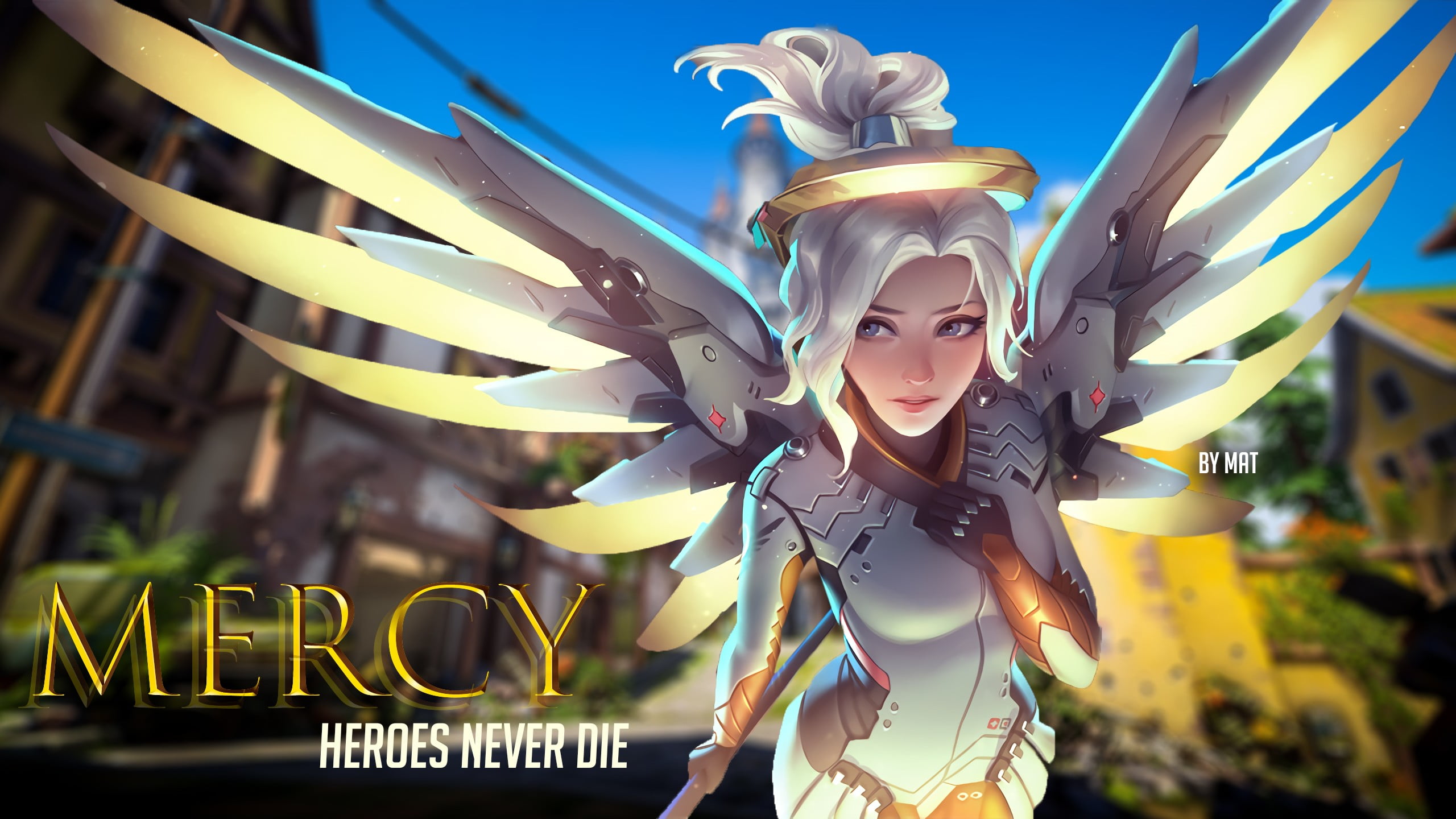 real people, PC gaming, 2K, Mercy (Overwatch), mercy, three quarter length, EICHENWALDE(Overwatch), graphic design, art and craft, focus on foreground, HD Wallpaper