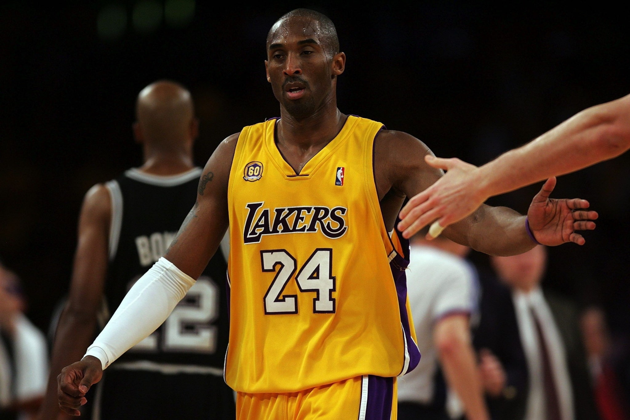competition, young adult, 1080P, waist up, sportsman, kobe bryant widescreen backgrounds, clothing, competitive sport, basketball player, people, men, HD Wallpaper