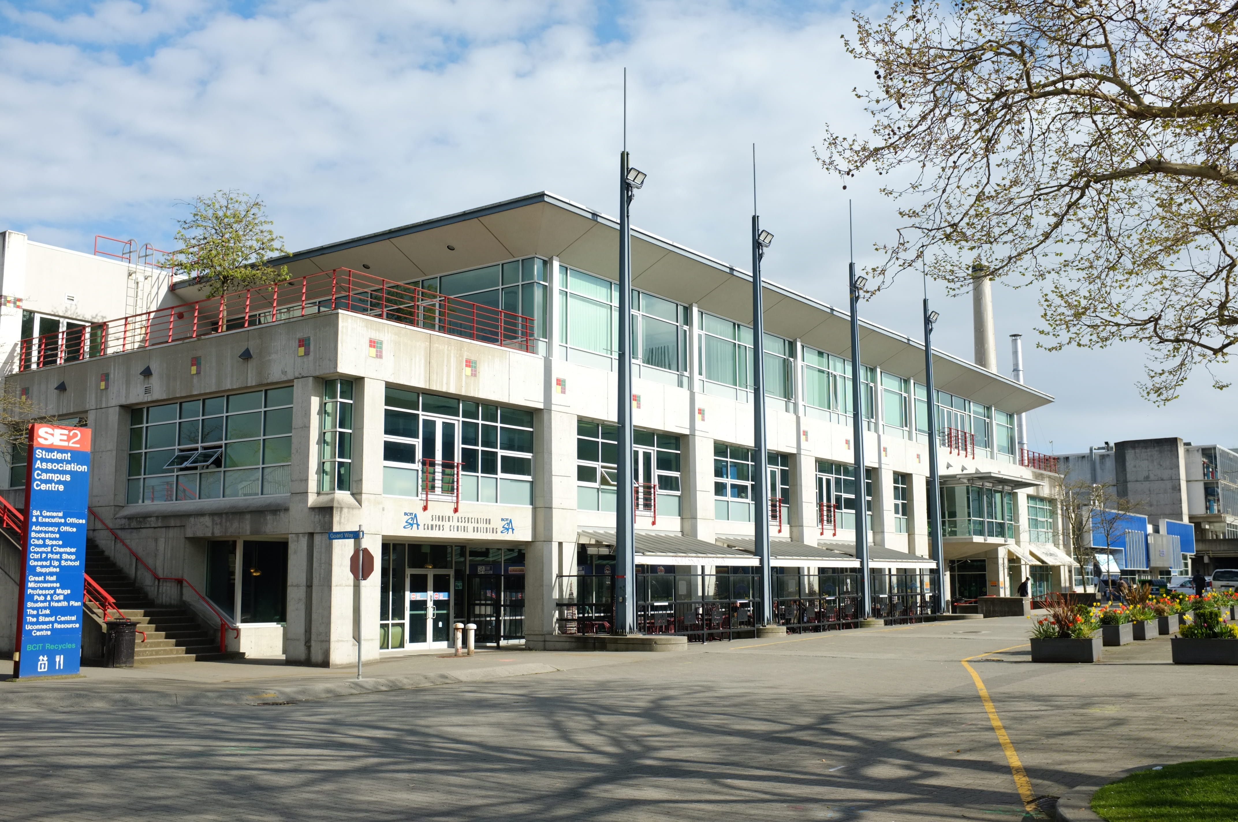 campus, street, british columbia institute of technology, outdoors, car, incidental people, sunlight, architecture, cloud - sky, nature, college, bcit, HD Wallpaper