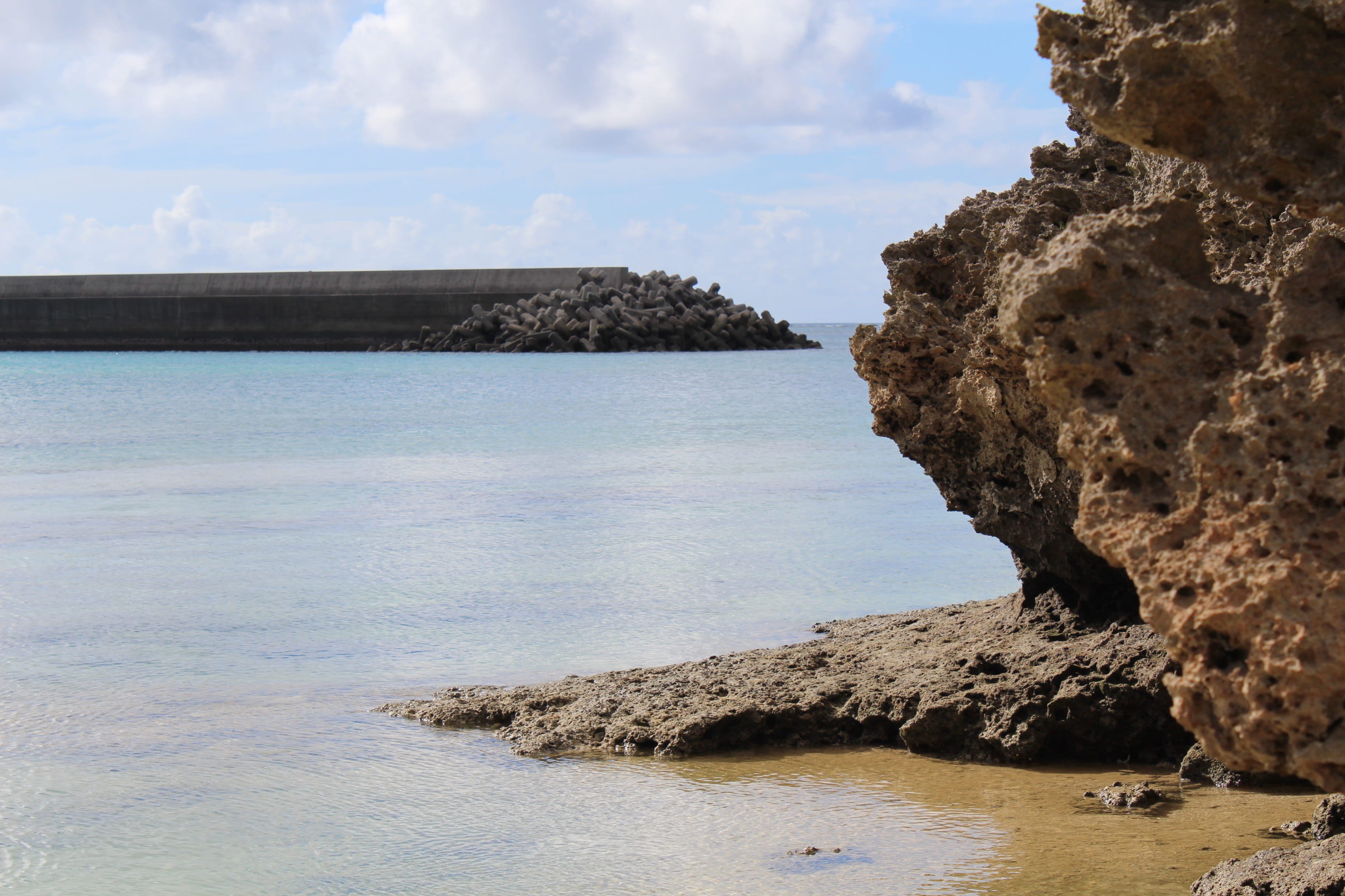nature, Miyako Island, day, solid, water, eroded, Okinawa, outdoors, rock formation, sea, Japan, rocky coastline, land, sky, 2K, rock, beauty in nature, HD Wallpaper