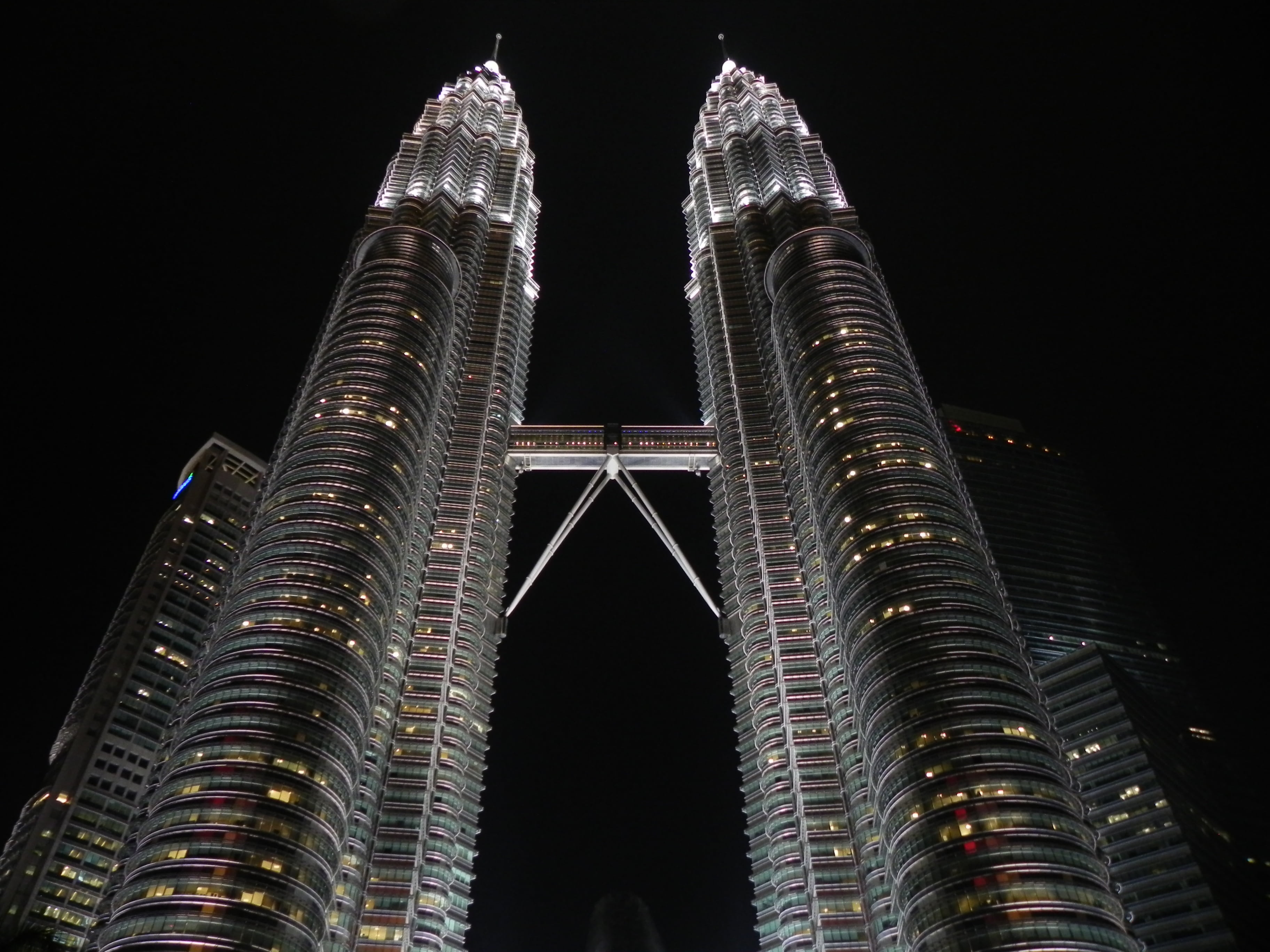 tall - high, low angle view, travel, night, outdoors, travel destinations, illuminated, tower, malaysia, building exterior, shot, nighttime, architecture, HD Wallpaper