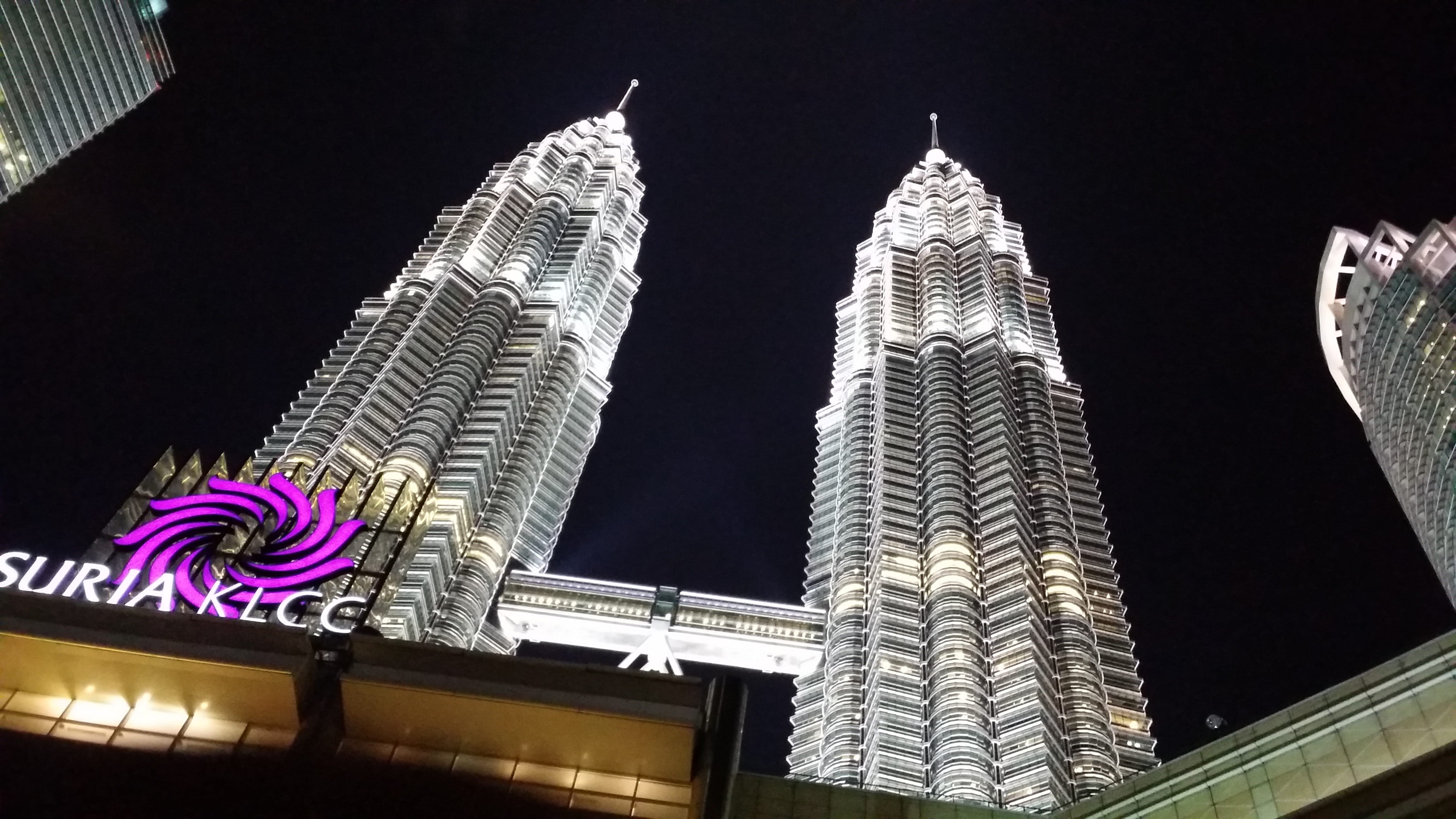 office, built structure, office building exterior, skyscraper, 4K, tower, travel, sky, high-rises, night, no people, malaysia, kuala lumpur, tall - high, HD Wallpaper