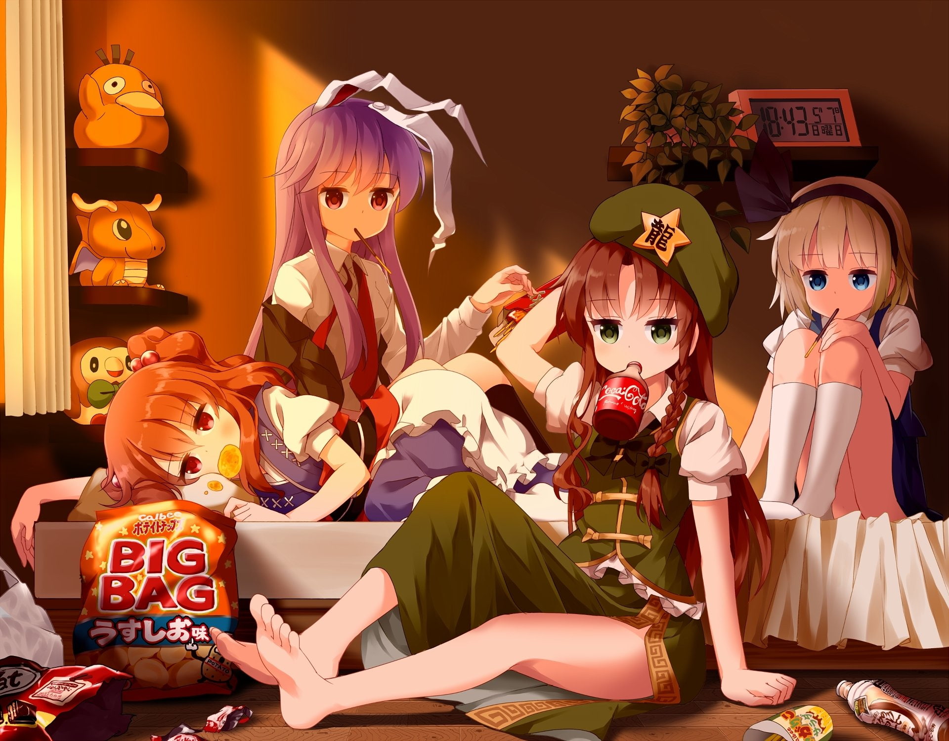 Reisen Udongein Inaba, 1080P, Anime, Hong Meiling, Komachi Onozuka, Youmu Konpaku, Touhou, HD Wallpaper