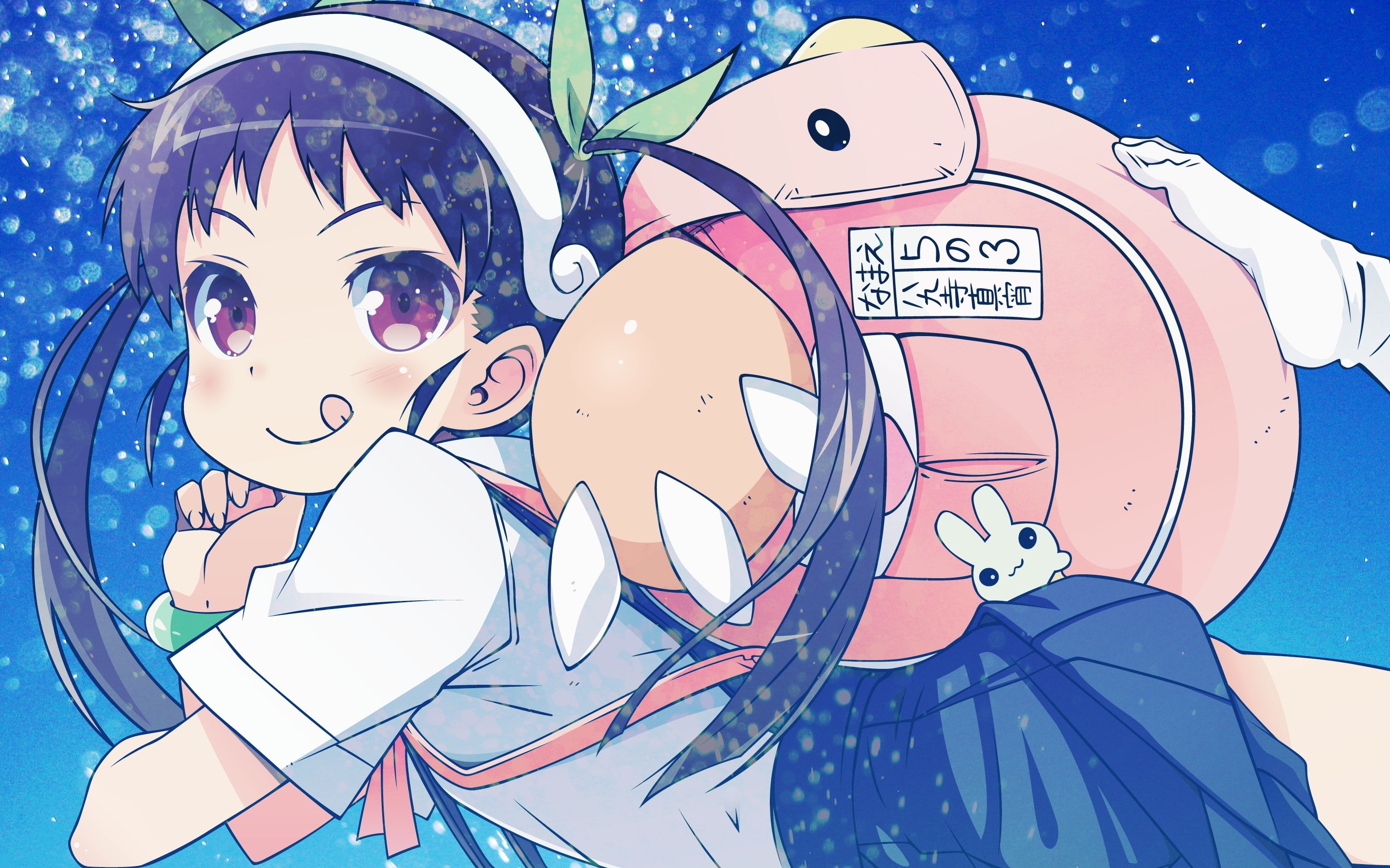Monogatari Series, anime girls, backpacks, 2K, Hachikuji Mayoi, anime, HD Wallpaper