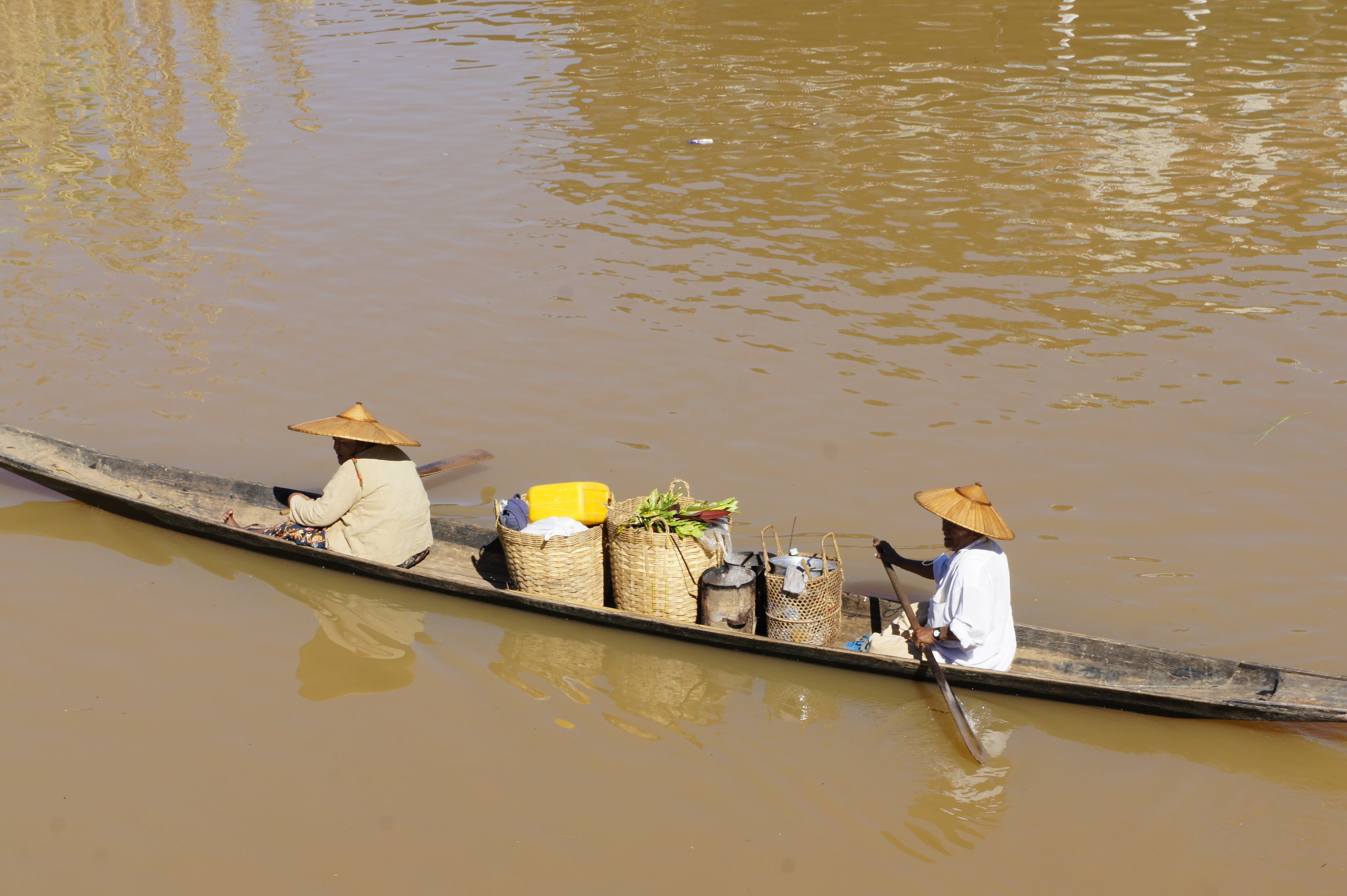 day, asia, nautical vessel, boot, vietnam, waterfront, nature, mode of transportation, 4K, river, reflection, group of people, lifestyles, lake, outdoors, HD Wallpaper