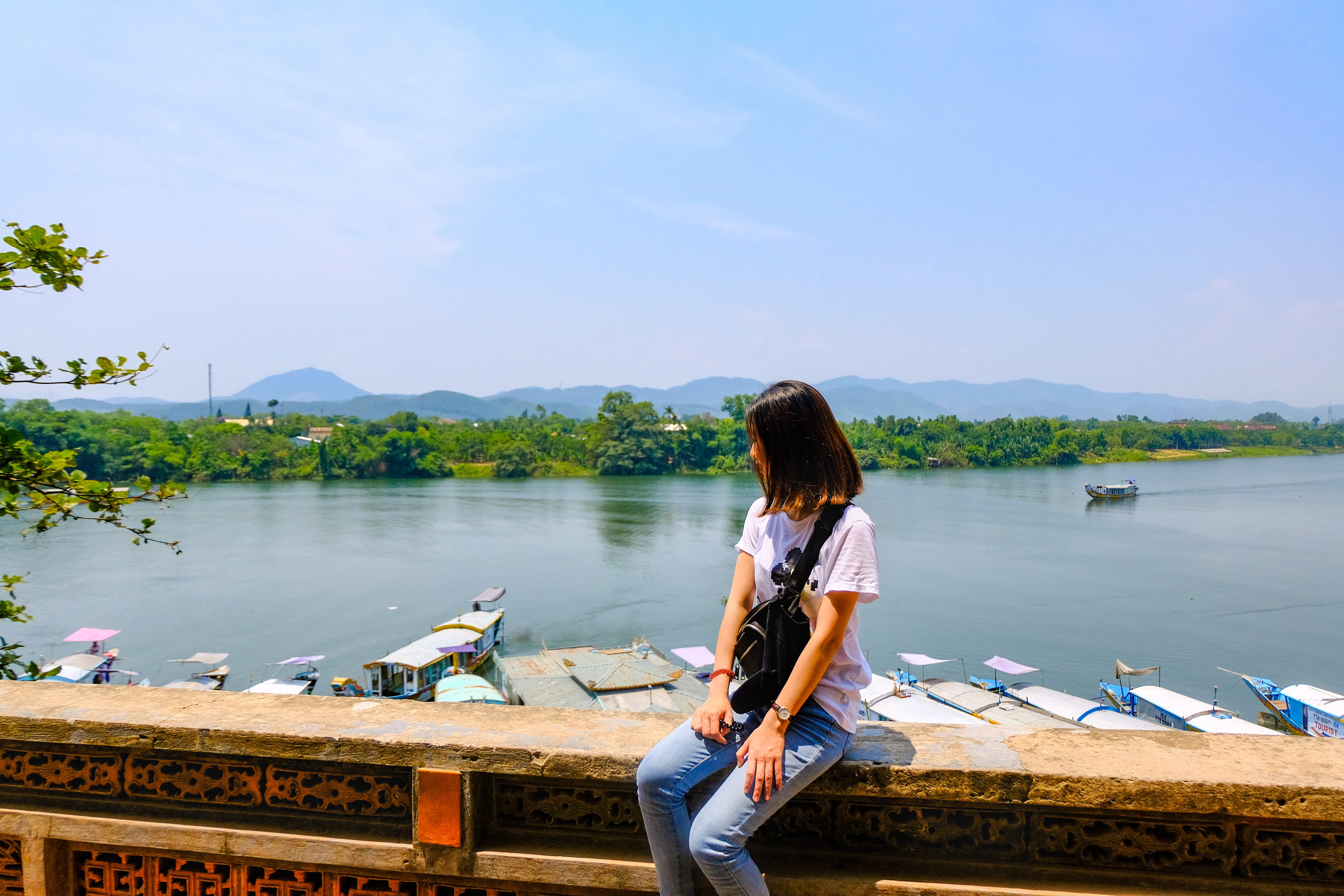 three quarter length, sitting, vietnam, girl, one person, water, hairstyle, looking at view, non-urban scene, hair, beauty in nature, young adult, women, HD Wallpaper
