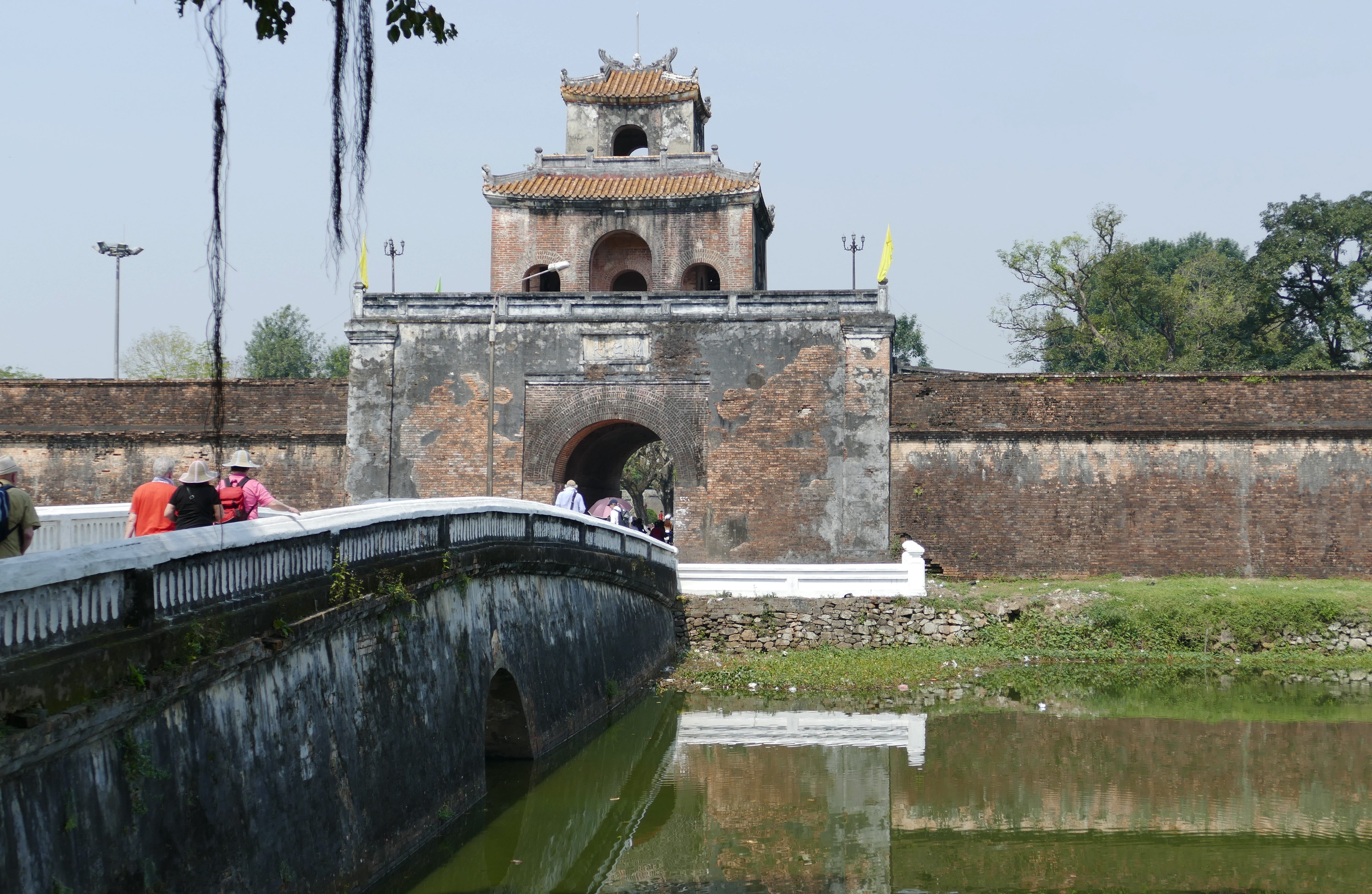 building, Vietnam, water, world heritage, architecture, the past, building exterior, travel, bridge - man made structure, Royal Palace, history, day, portal, HD Wallpaper