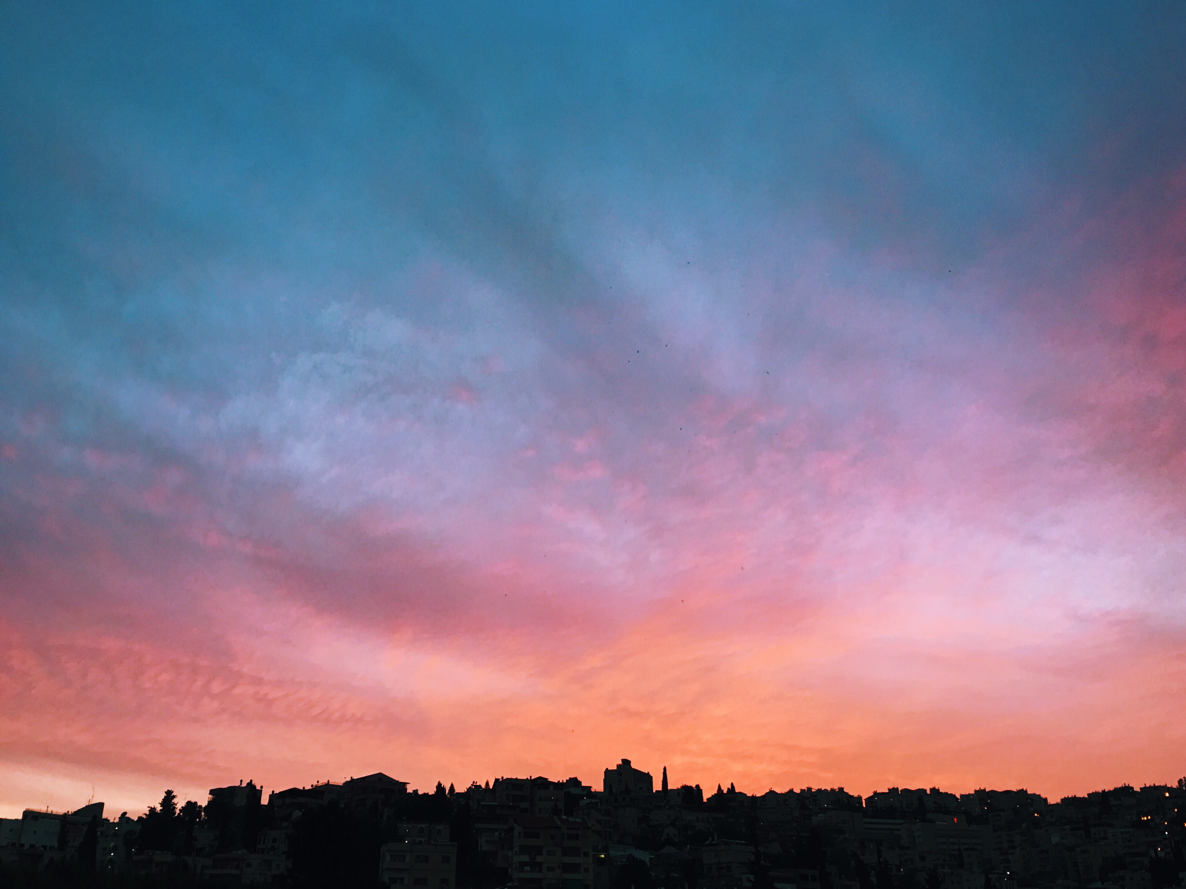 built structure, israel, cloud - sky, tranquil scene, beauty in nature, sunset, no people, city, aesthetic, building, sky, nazareth, cityscape, scenics - nature, HD Wallpaper