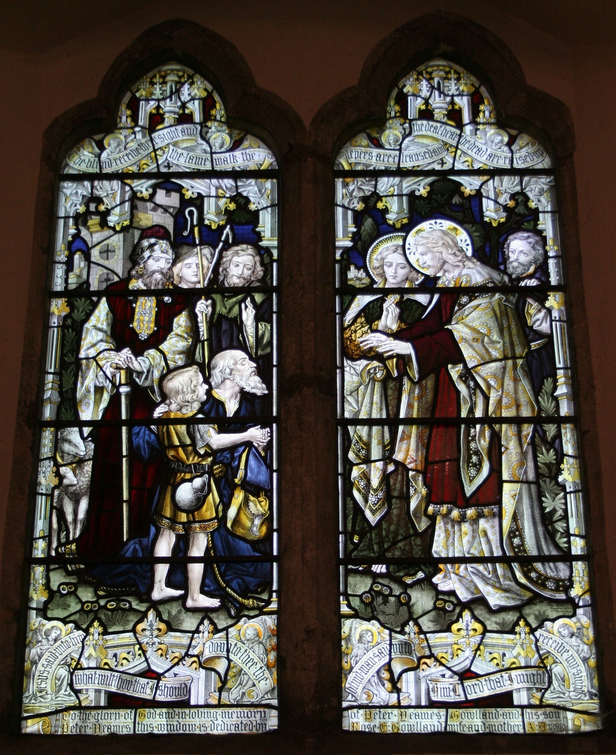 building, england, 1080P, day, miracle, stained glass window, representation, place of worship, church, creativity, belief, receive sight, glass, st marys, Phone HD Wallpaper