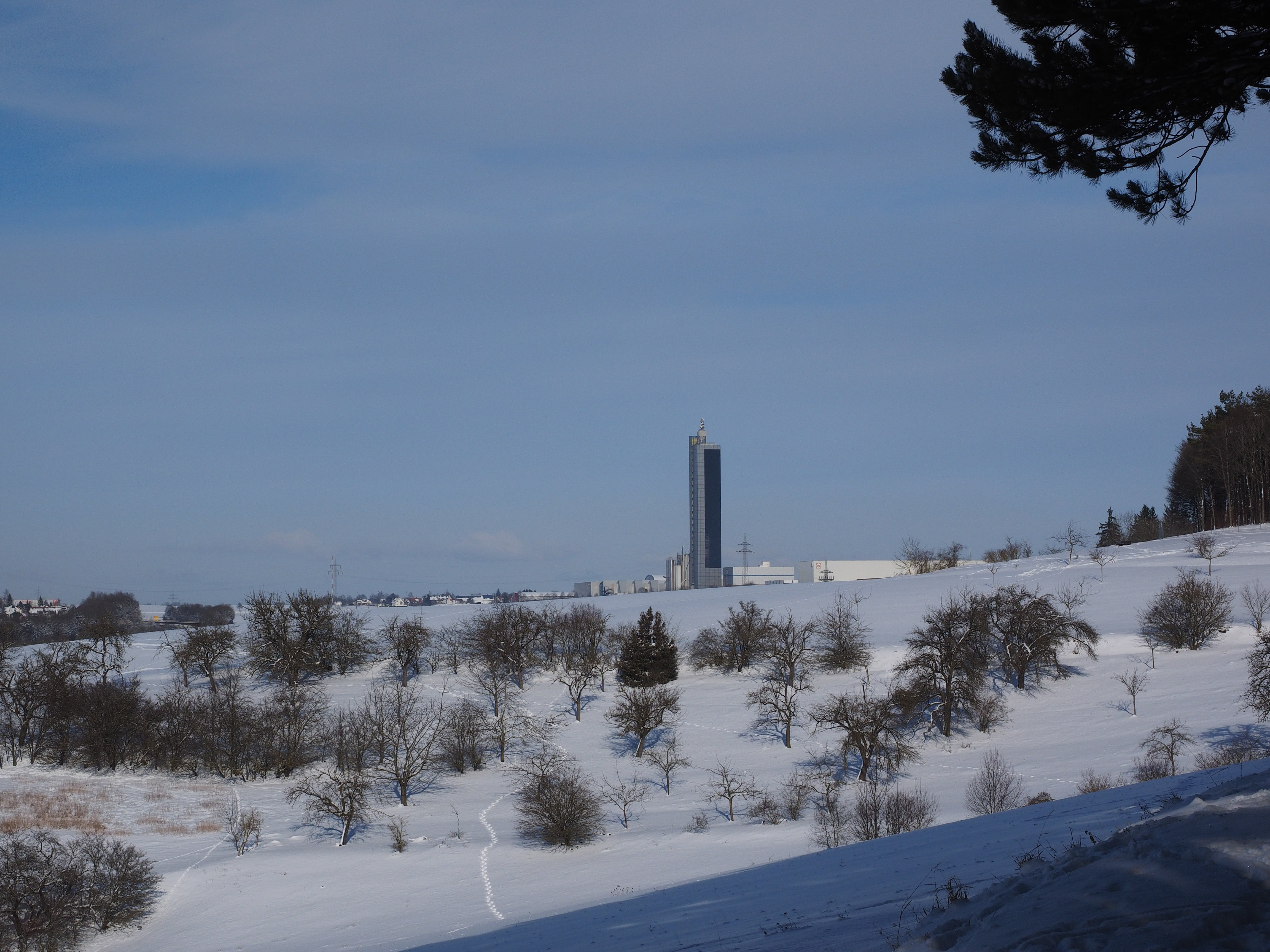 plant, day, sky, building exterior, land, white color, memory, record, grain silo, 4K, nature, snow, beauty in nature, building, covering, tree, tower, HD Wallpaper