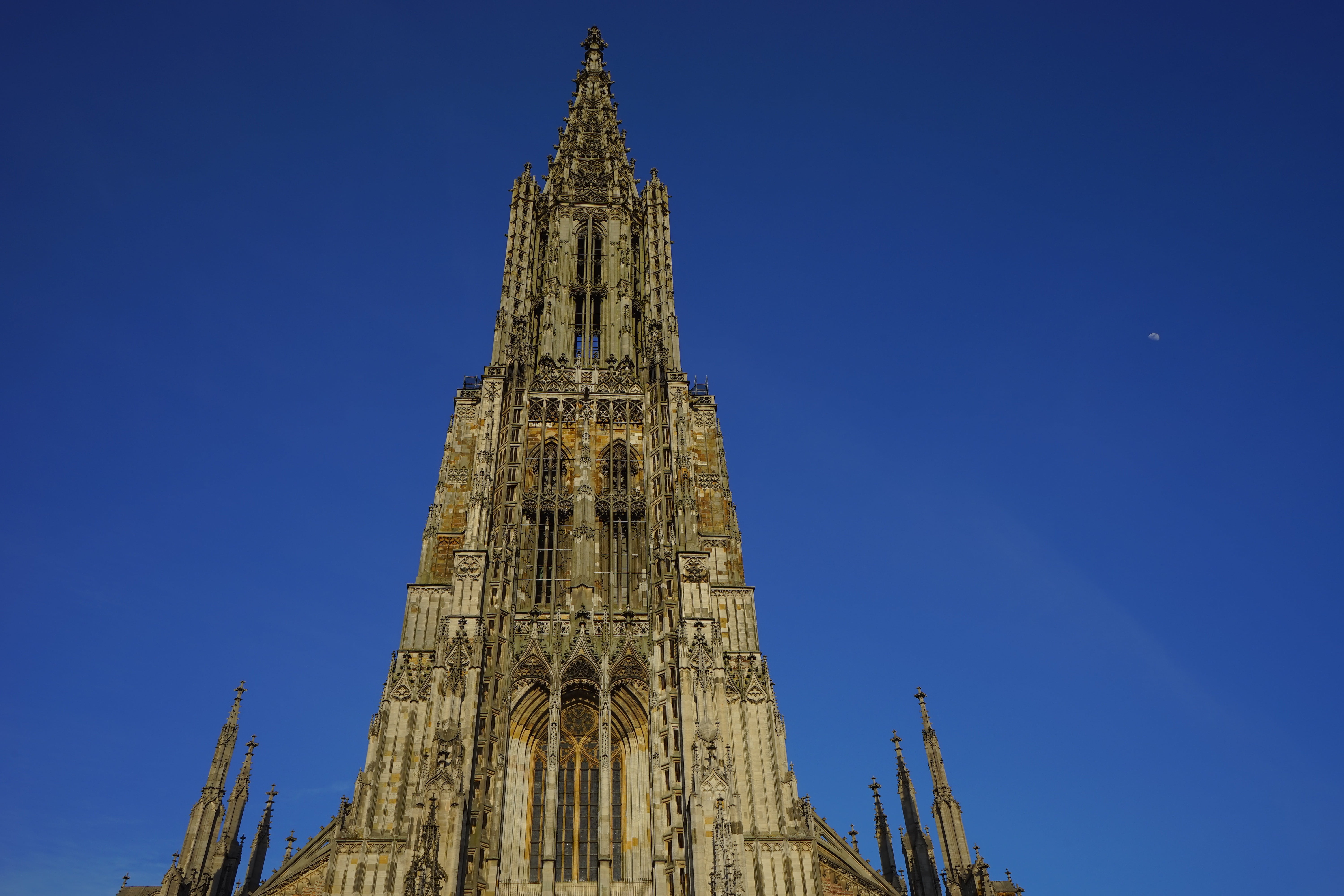 no people, building, clear sky, gothic style, stone, nature, tower, outdoors, large, highest church tower in the world, front, built structure, building exterior, HD Wallpaper