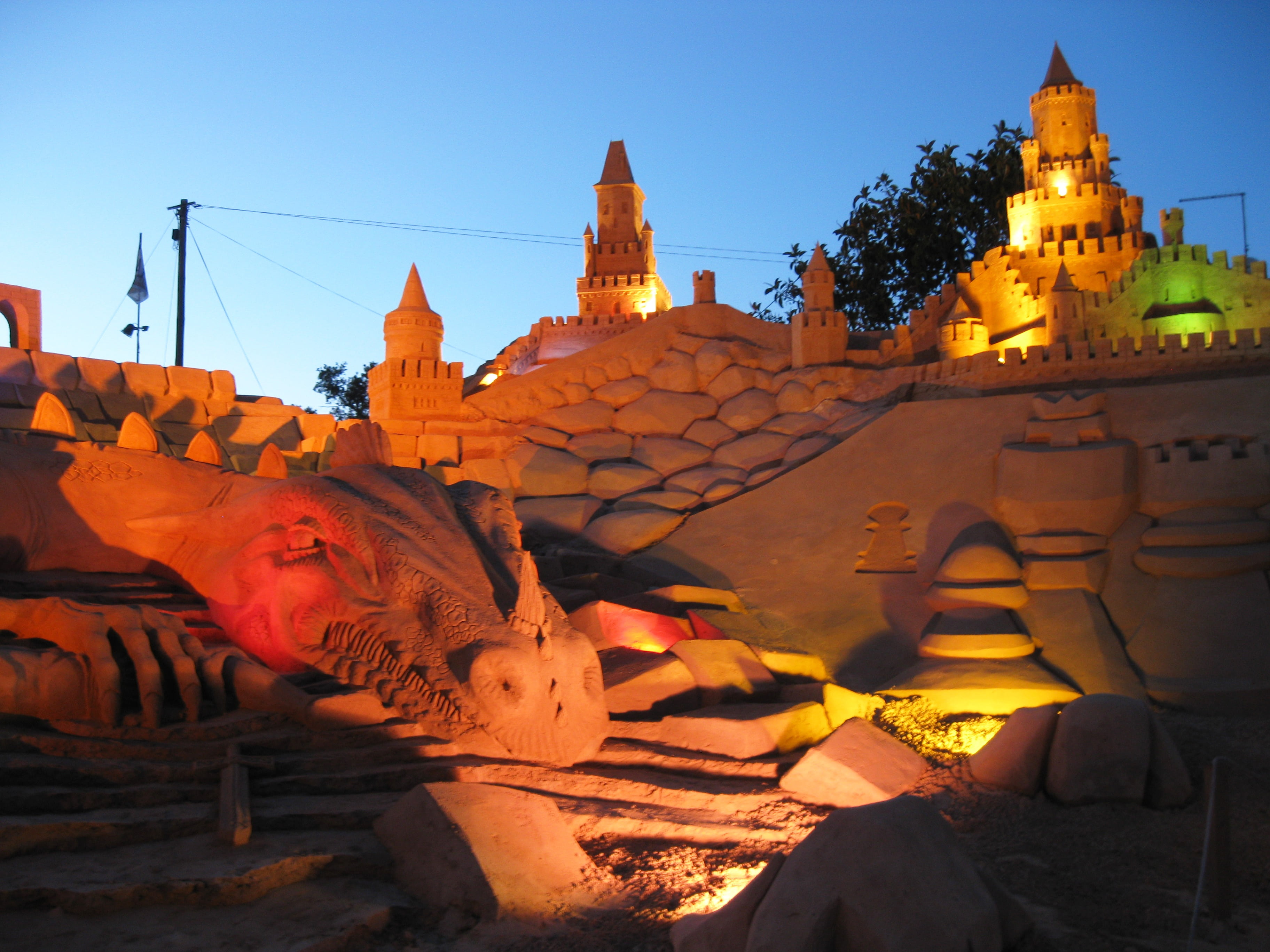 sandburg, castle, travel, nature, famous Place, sky, the past, building, built structure, art and craft, portugal, sand sculpture, 2K, no people, religion, HD Wallpaper