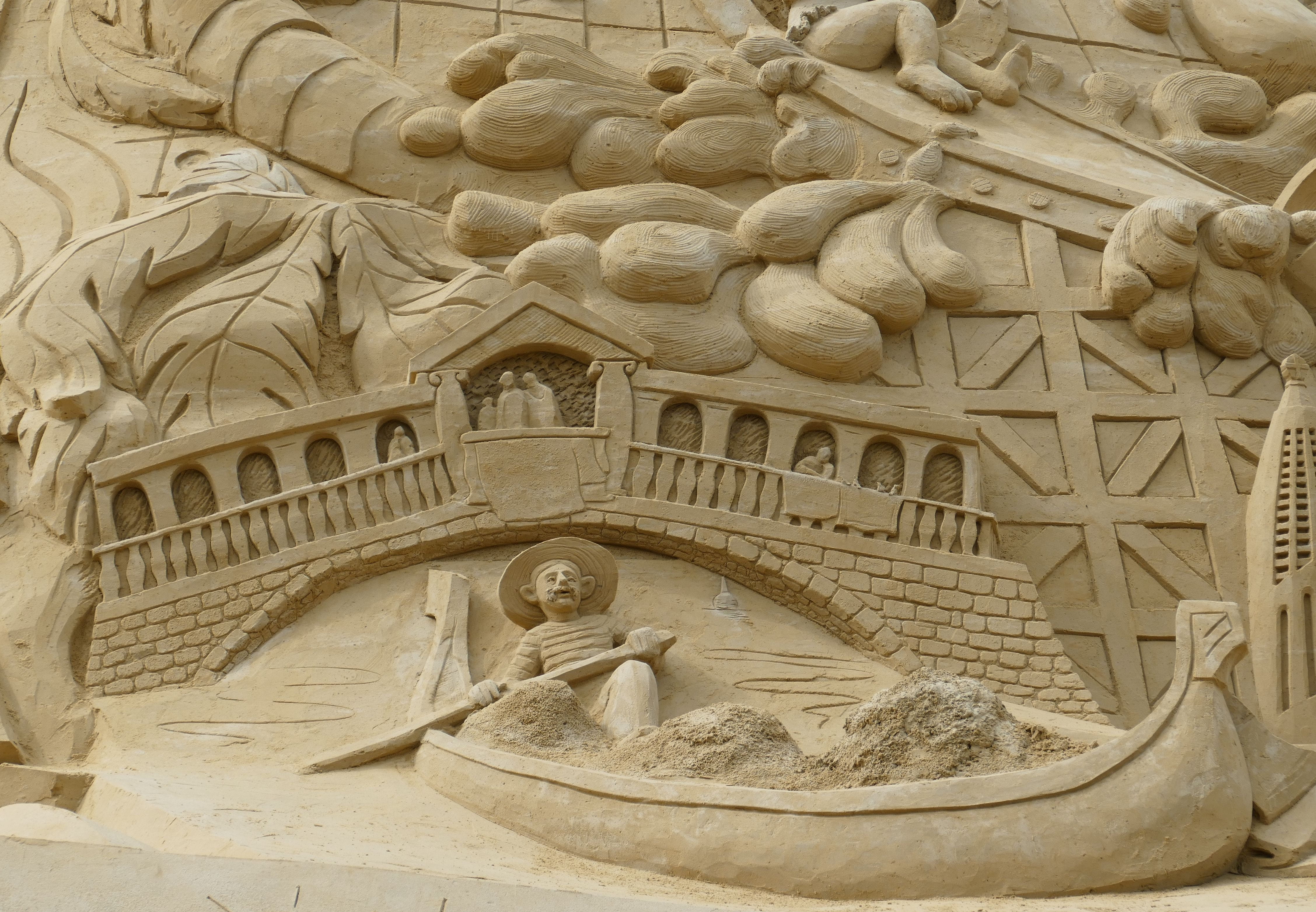 sand, carving, bridge, no people, architecture, venice, building, north rhine westphalia, travel destinations, north landscape park, bas relief, carving - craft product, HD Wallpaper