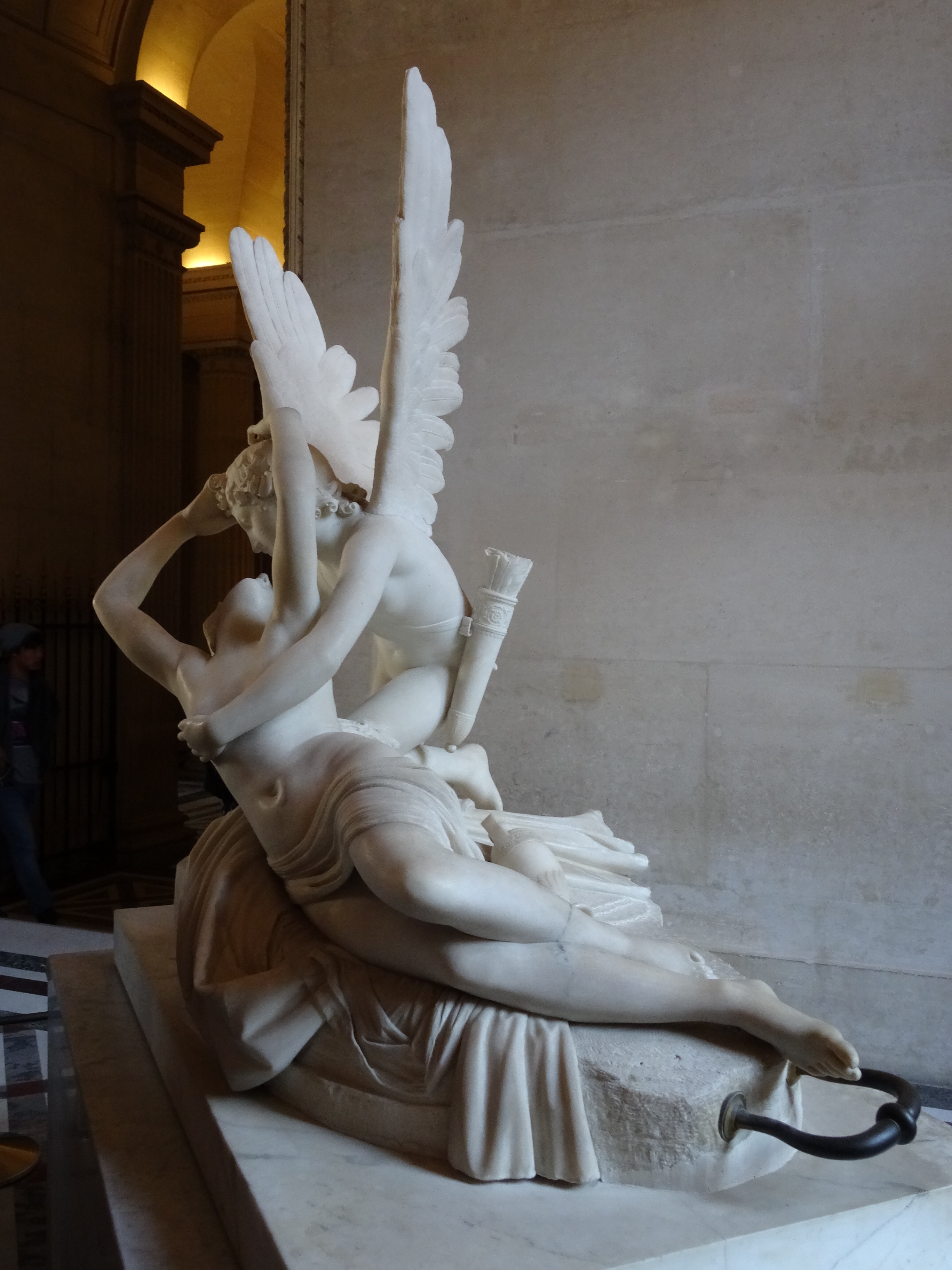 love, sculpture, representation, 2K, male likeness, day, white, female likeness, indoors, paris, louvre, angel, human representation, architecture, no people, Phone HD Wallpaper