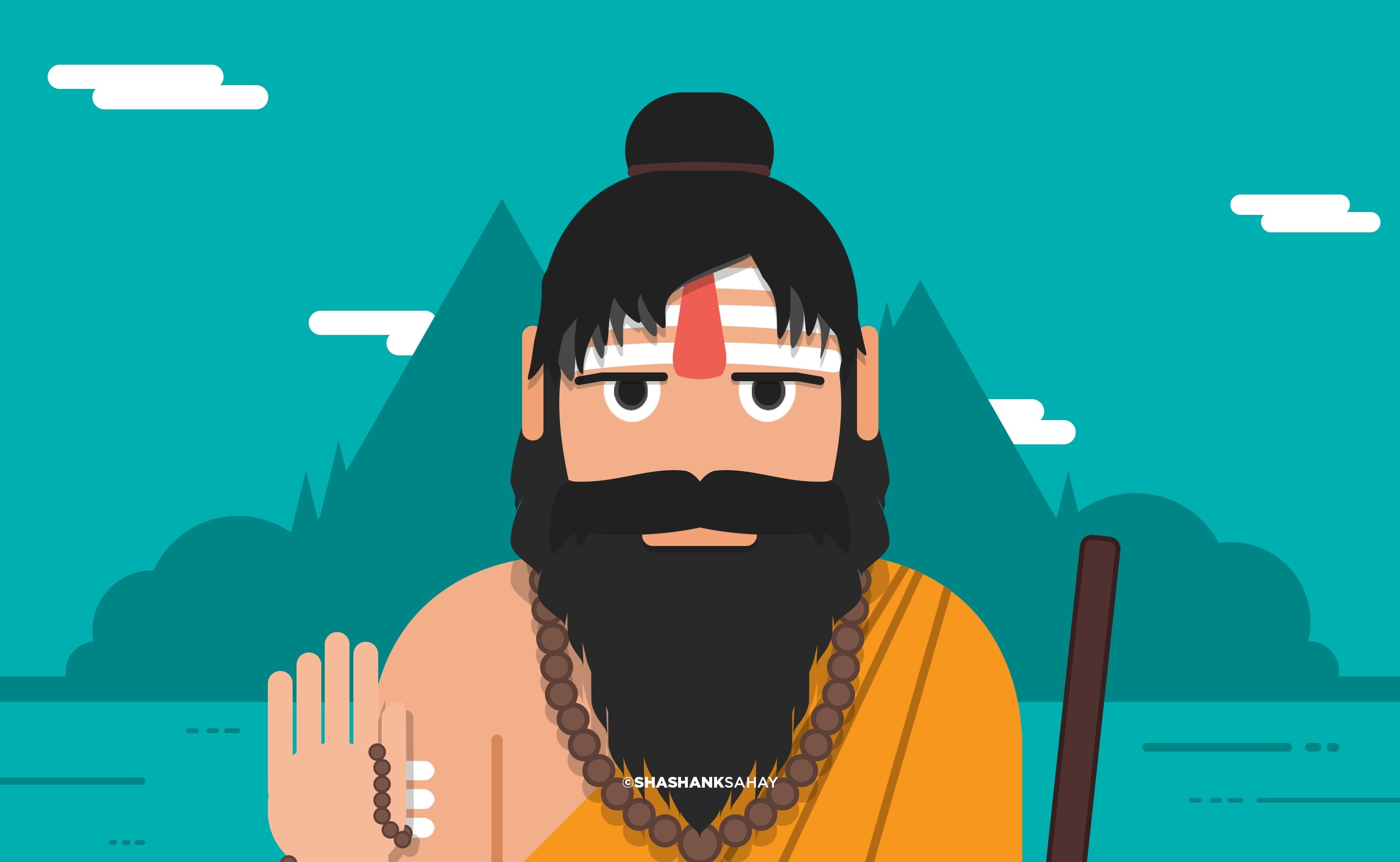 2K, Others, Cartoons, sadhu, HD Wallpaper