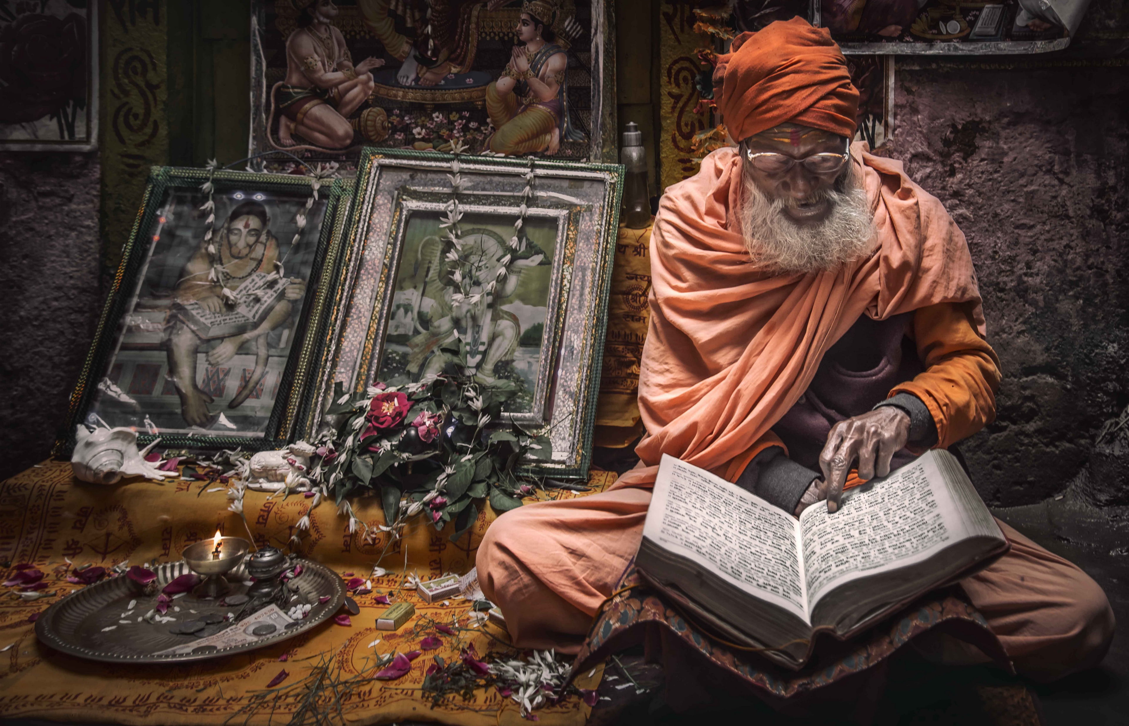 4K, India, sadhu, Portrait, HD Wallpaper